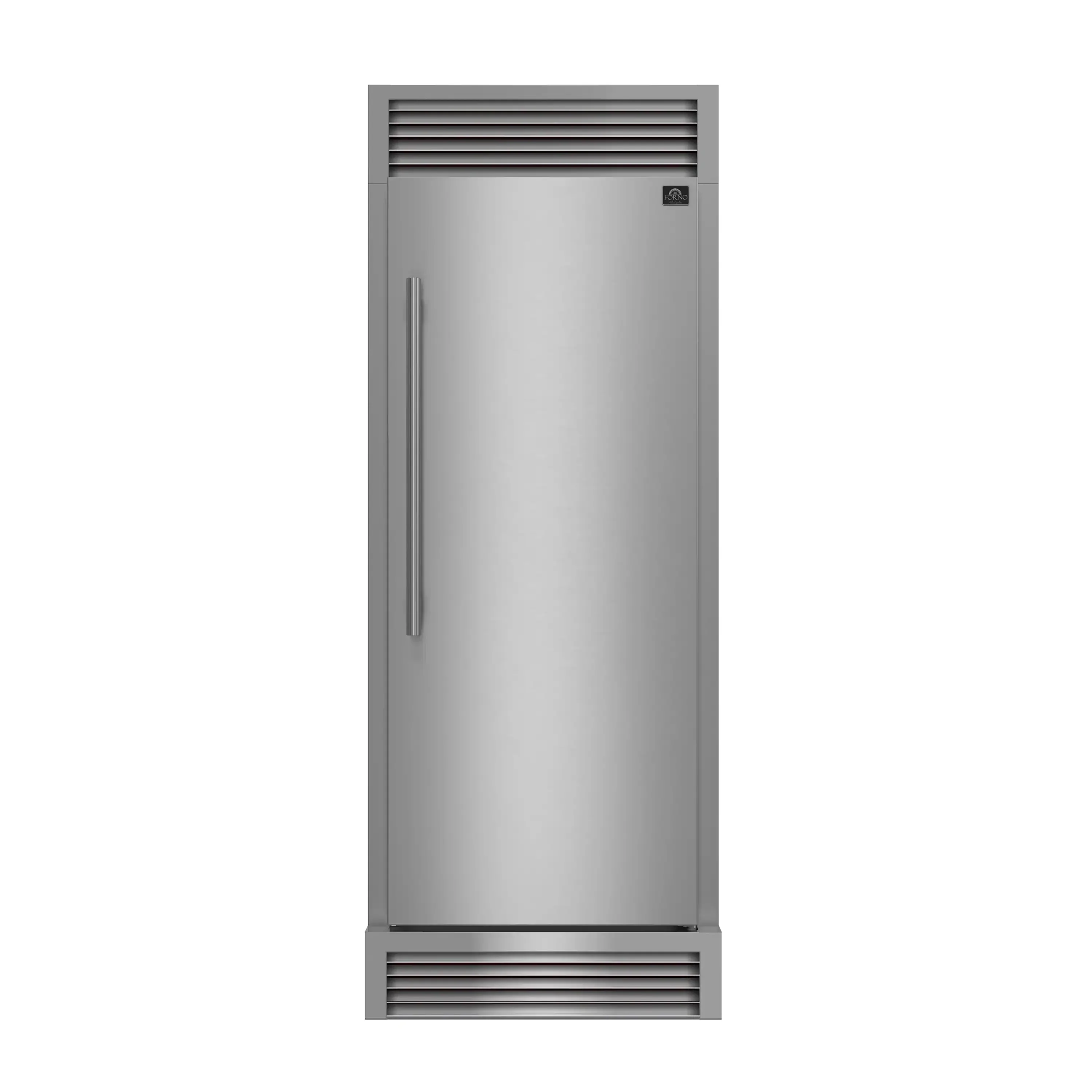 Forno Maderno 28-Inch Built-In 13.6 Cu. Ft. Convertible Refrigerator in Stainless Steel, Right Swing with Decorative Grille (FFFFD1722-32RSG)