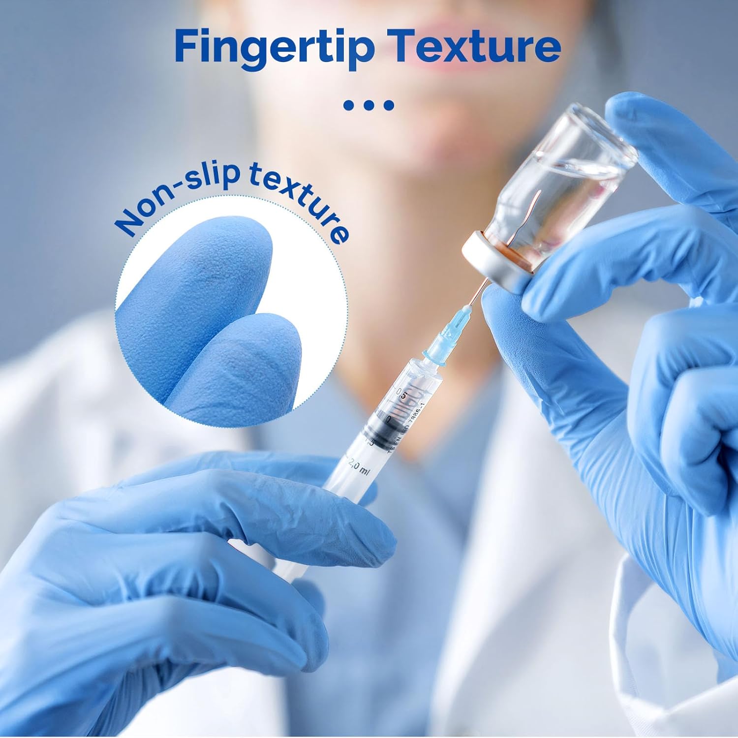 JMU Nitrile Exam Gloves Medium, 3.5 Mil, Powder-Free, Latex-Free, Disposable Medical Glove, Blue, 4000 Count