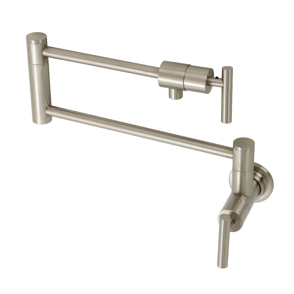 Kingston Brass Manhattan Wall Mount Pot Filler Faucet, Brushed Nickel (KS4108CML)