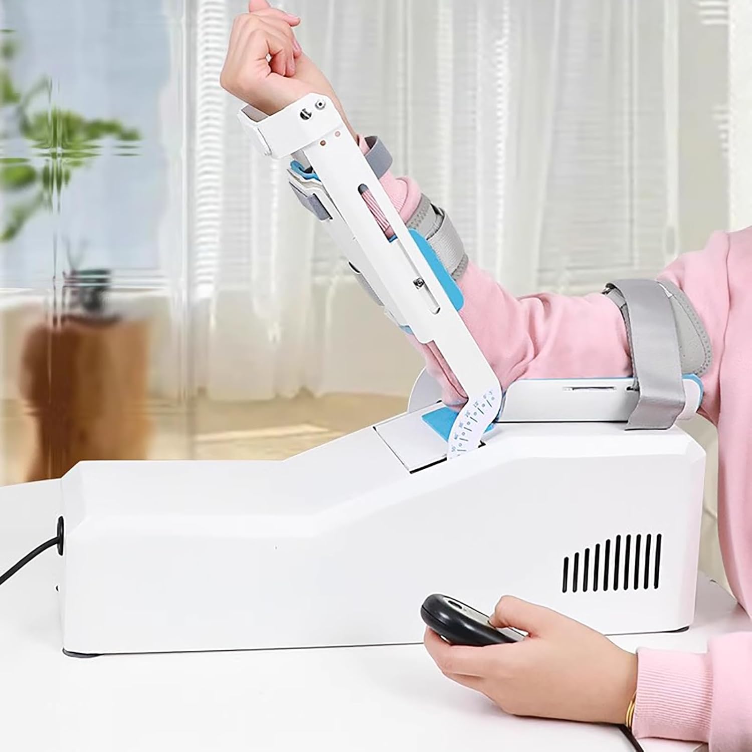 Electric Elbow Joint Rehabilitation Device, Joint Elbow Brace Arm Trainer with Remote Control, -5°~145° Adjustable Angle, Arm Rehabilitation Device, for Hemiplegia, Apoplexy, Soft Tissue Injuries