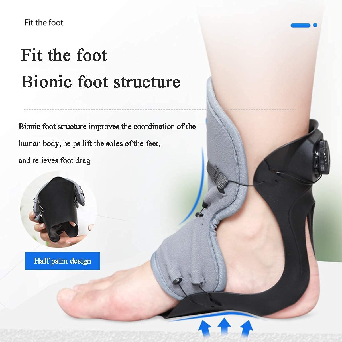 Foot Drop orthosis Drooping Ankle Brace Ankle-Foot Orthosis Can Be Adjusted for Ankle Injury and Adjustment and Recovery After Stroke Has A Corrective Effect (Color : Left Foot, Size : L)