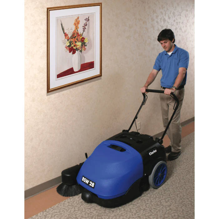 Clarke BSW 28B Hard & Soft Floor Active Filtered Dust Control Walk Behind Sweeper