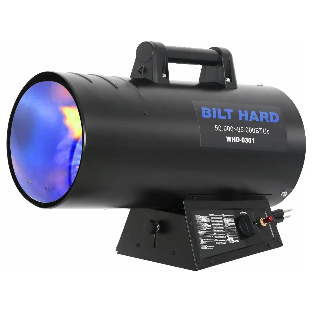 BILT HARD 85,000 BTU Forced Air Propane Heater, Adjustable Portable Liquid Propane Torpedo Heater, CSA Listed