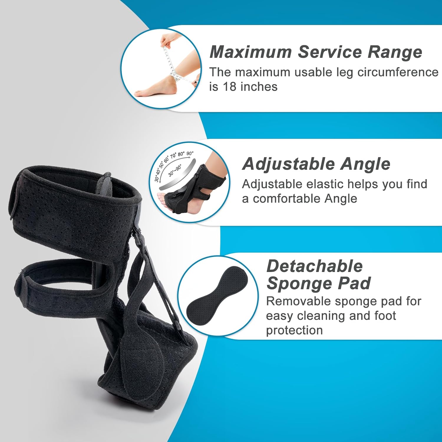 Plantar Fasciitis Night Splint,Upgraded Plantar Fasciitis Relief Brace,Achilles Tendonitis Brace and Drop Foot Brace,Night Splint for Plantar Fasciitis Women&Men