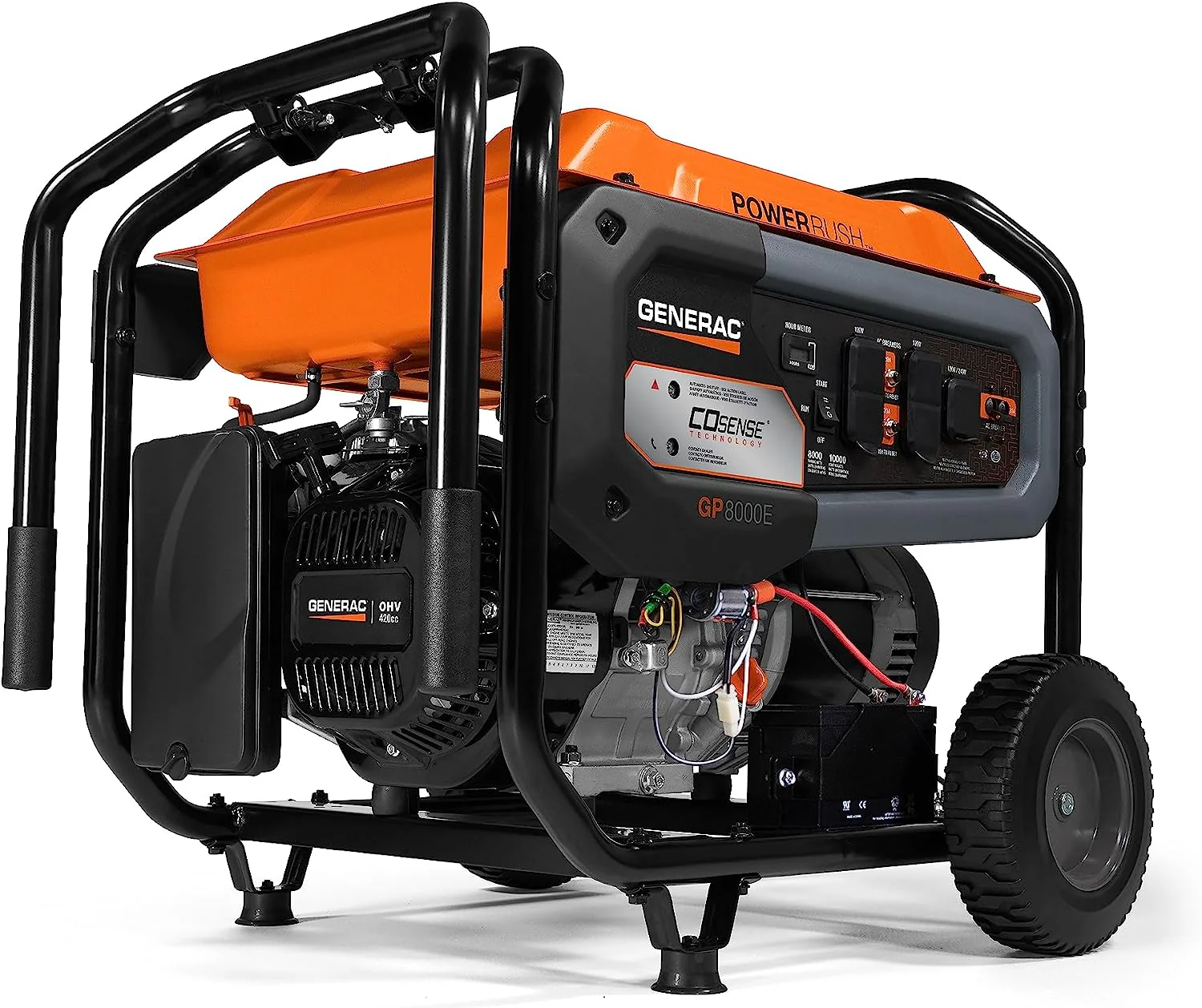 Generac 7715 GP8000E 8000 Watt 420cc Portable Electric Start Generator with COSense (Factory Reconditioned)