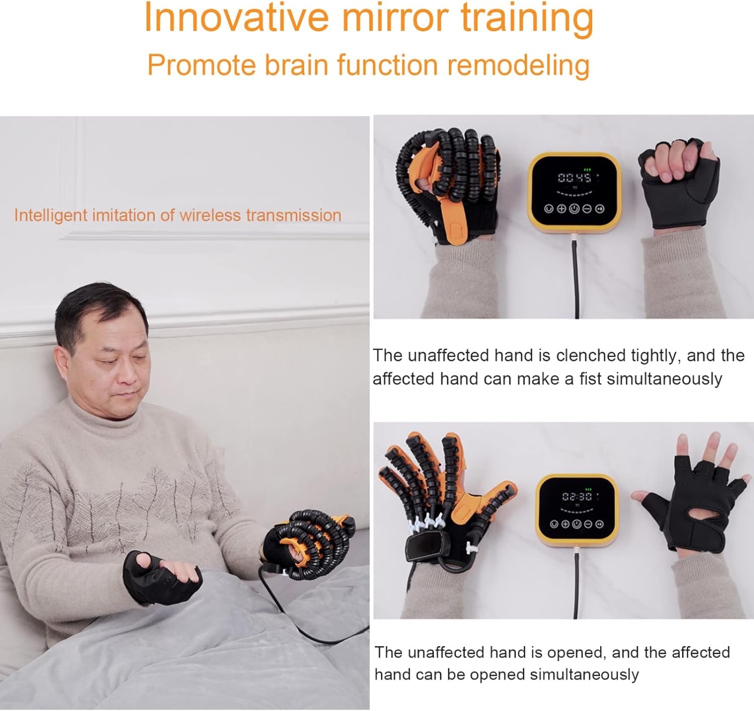 Rehabilitation Robot Gloves, Stroke Recovery Hand Glove Assistive Training Equipment Hand Function Recovery