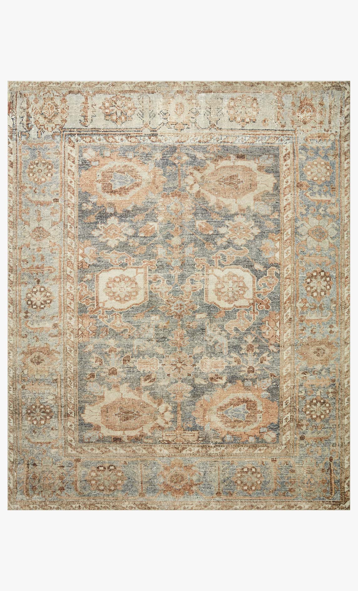Loloi II Margot Collection - Traditional Power Loomed Rug in Ocean & Spice (MAT-03)