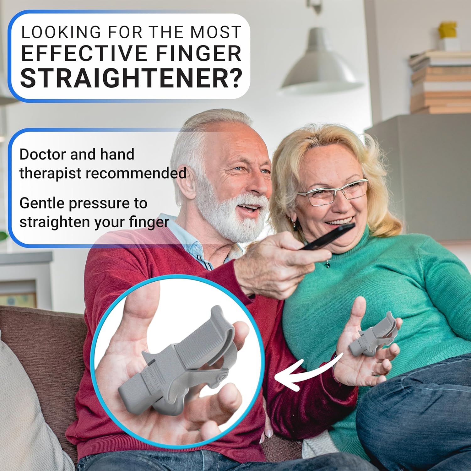 Finger Straightener | PIP Extension Orthosis/Splint For Bent Fingers, PIP Flexion Contractures | Adjustable Joint Stretcher Device | Made in USA | Purple/Small