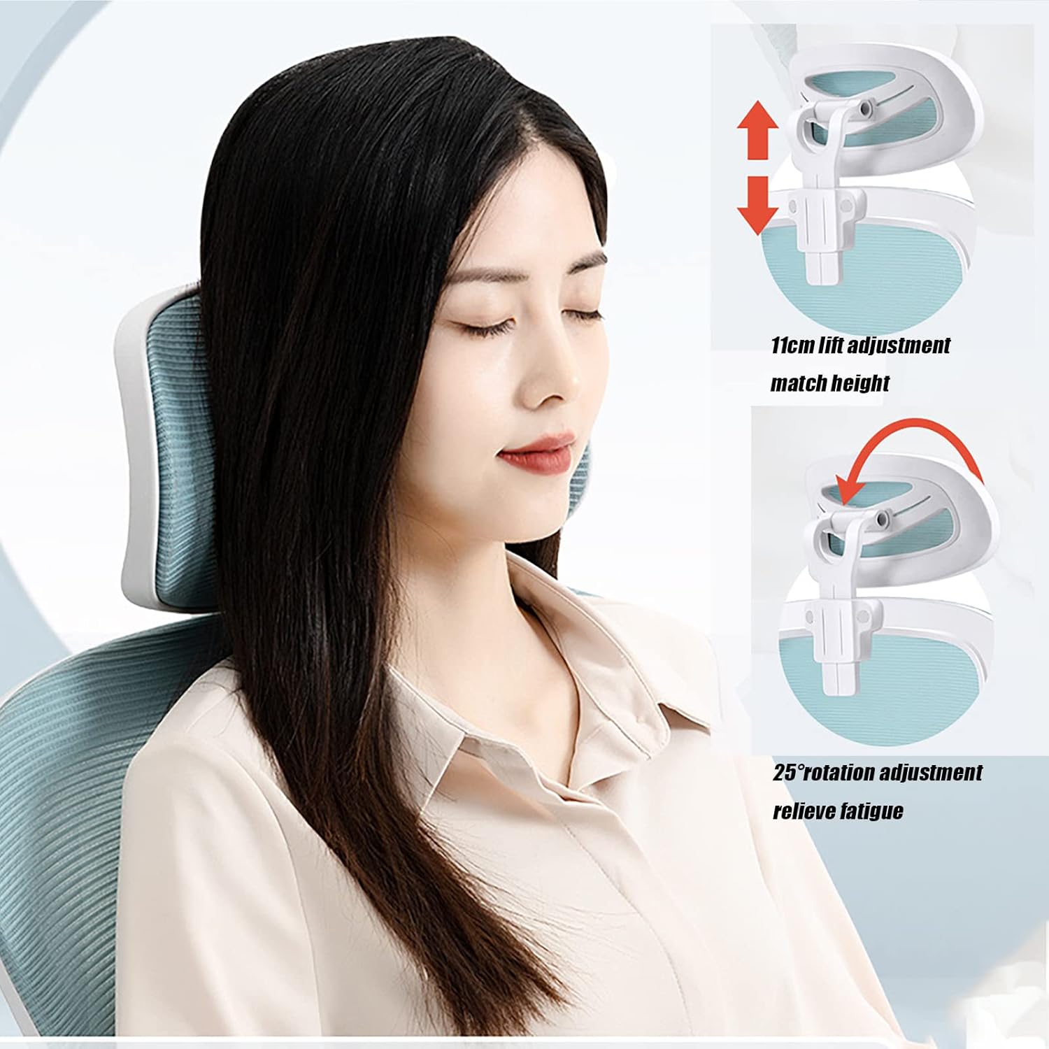 Breathable Mesh Desk Chair, Swivel Task Chair, Office Chair Ergonomic, with Lumbar Support/Flip-up Arms, Adjustable Headrest, 360-Degree Swivel, for Living Room, Bedroo(C-Nylon Feet