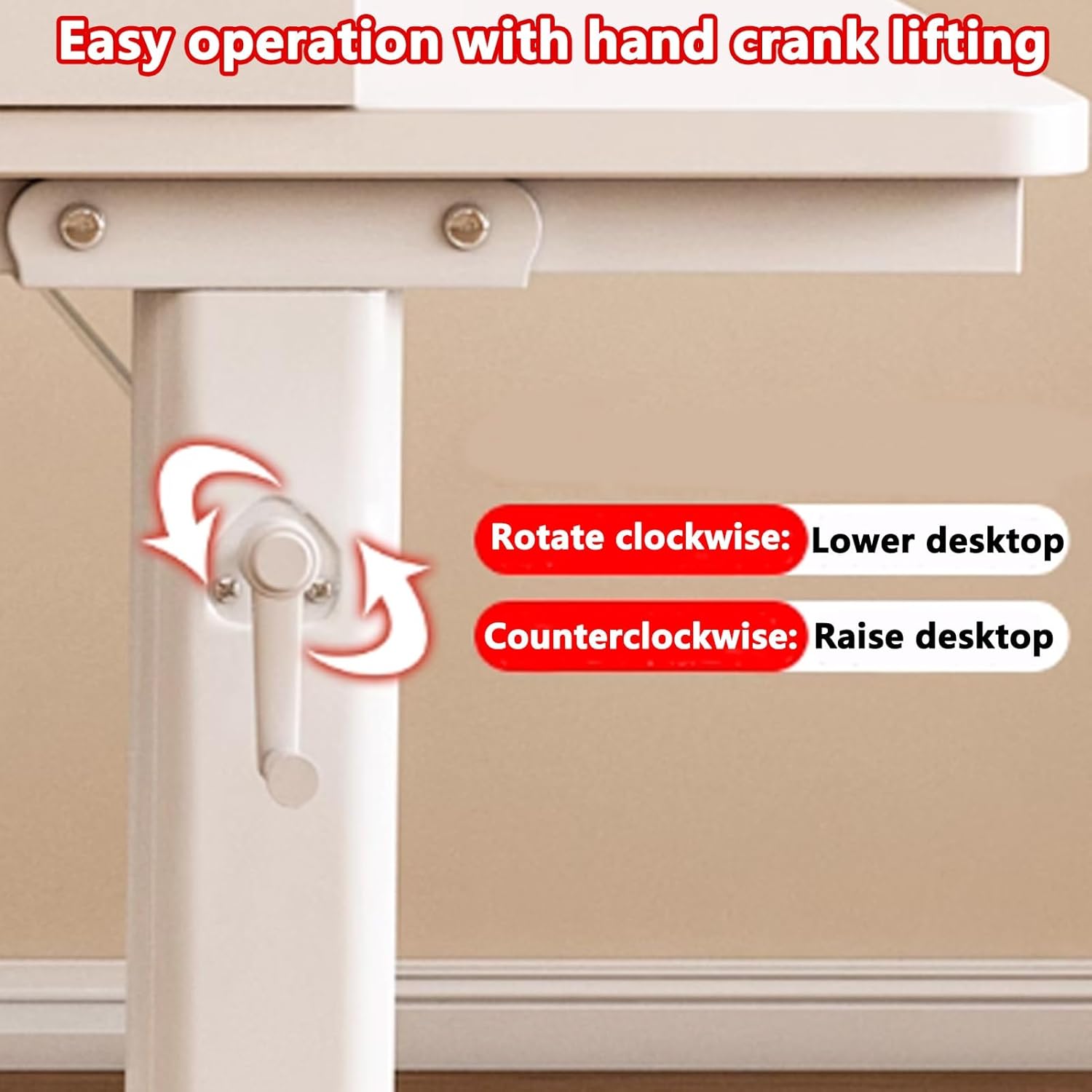 Adjustable Height Mobile Overbed Table with Baffles, Mobile Bed Desk with 360° Wheels, Standing Workstation Laptop Cart, Laptop Desk Over Bed Table for Home(White,120x50cm/47x20)