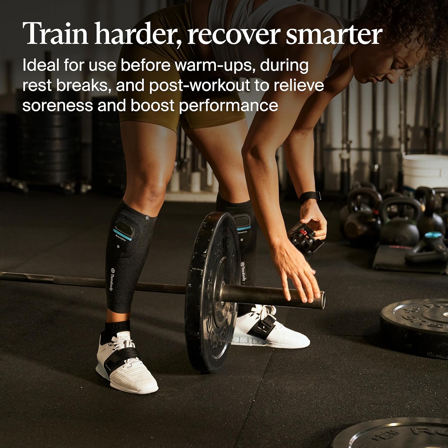 Therabody RecoveryPulse Calf - Compression and Vibration Sleeve for On The Go Relief, Reduce Soreness and Pain in Lower Legs, Increase Flexibility (Extra Large)