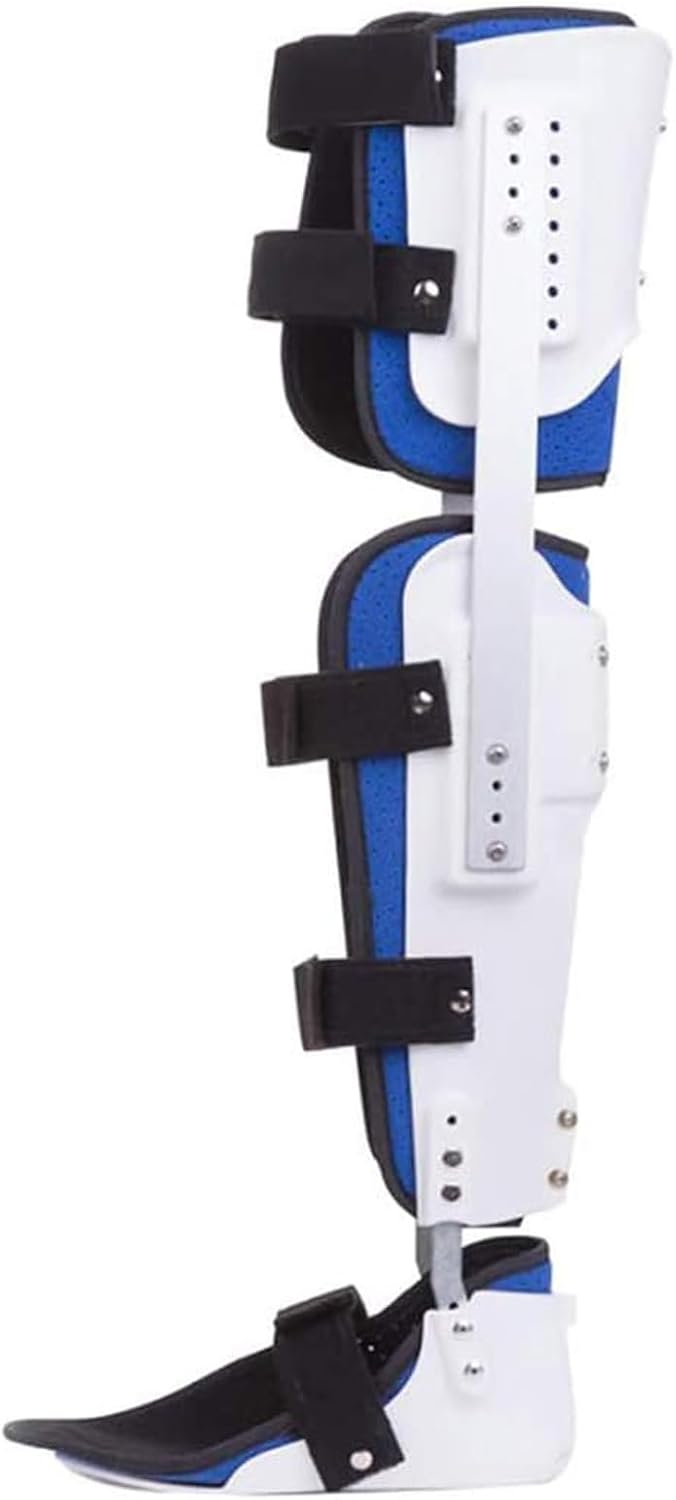 Knee Joint Fixed Brace Full Leg Brace, Adjustable Post Op Knee Support Immobilizer, Thigh Knee Ankle Foot Supports Orthosis,