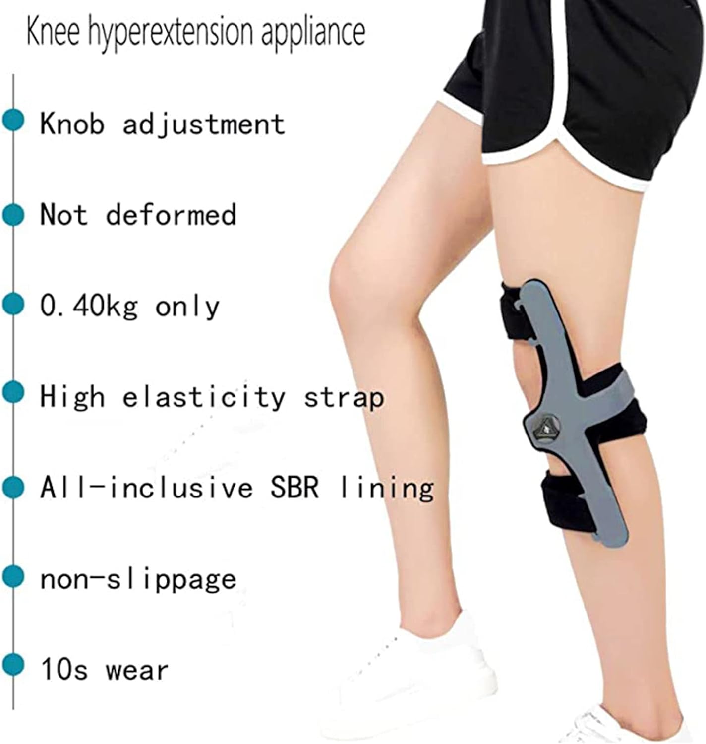 Knee Immobilizer,Knee Hyperextension Brace, Adjustable Fixed Knee Orthosis Acl, Pcl, Osteoarthritis, Recovery After Op