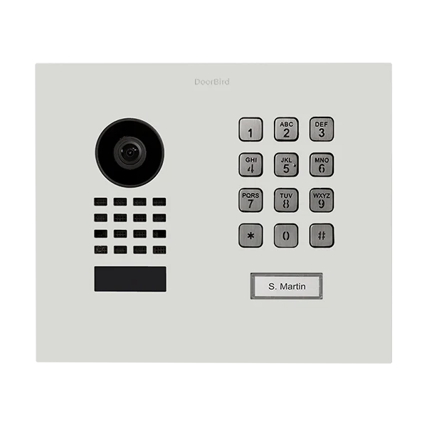 DoorBird D1101KH Modern Flush-Mount IP Video Door Station, 1 Call Button in Traffic White, RAL 9016