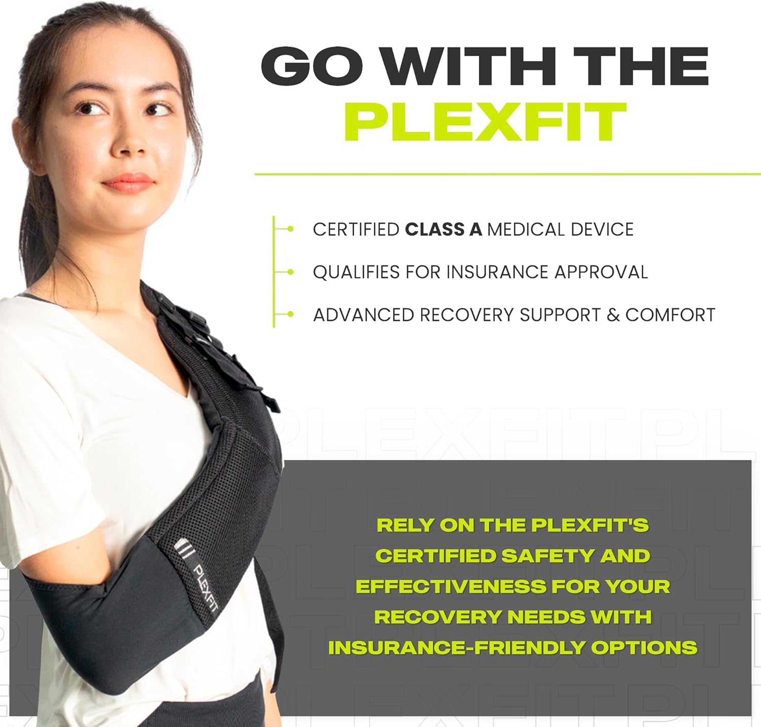 Athletic Arm Sling Class A Medical Device - Shoulder Sling Immobilizer for Injury Support - for Elbow & Wrist Too - Men & Women (Medium Left, Black)