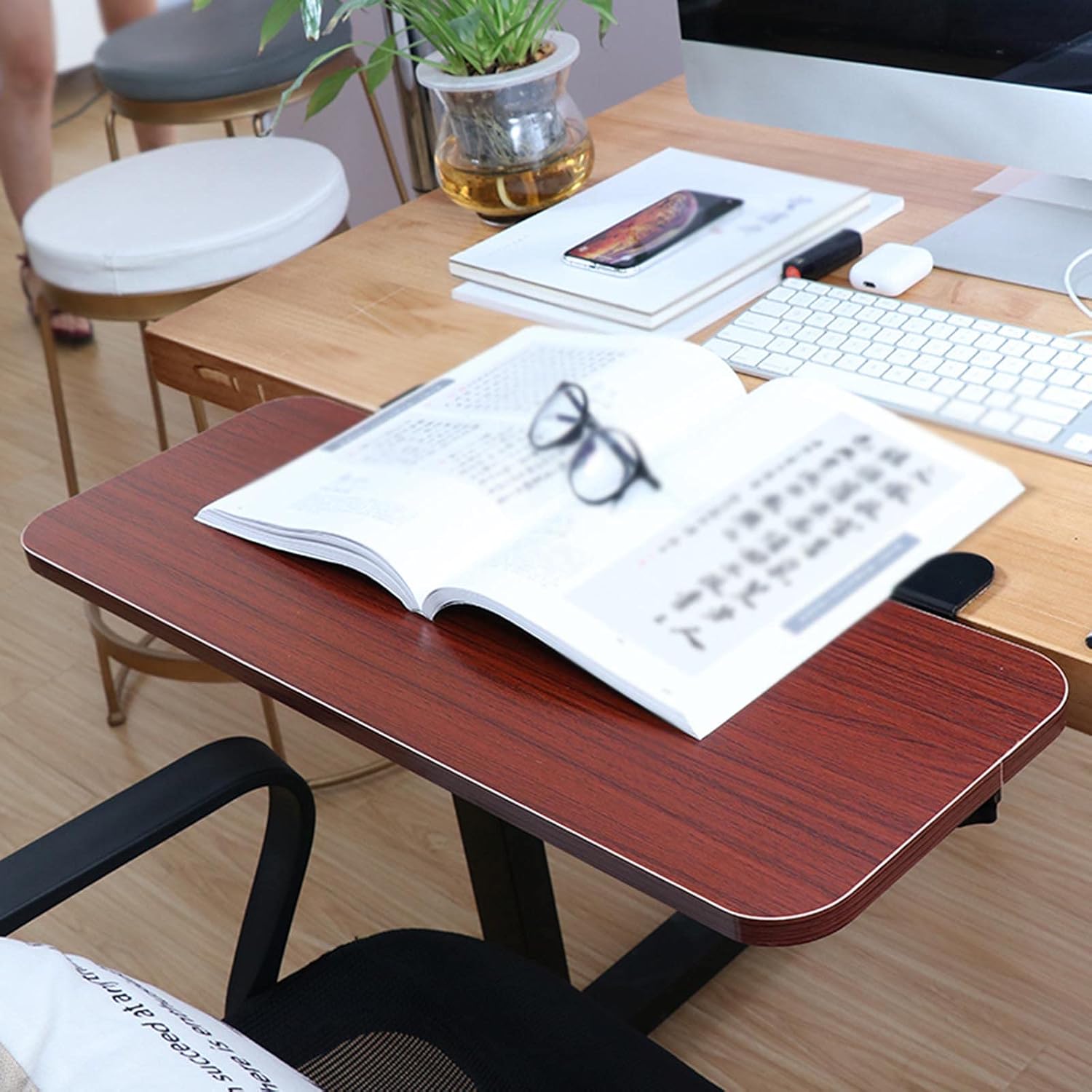 Foldable Desk Keyboard Extender,Ergonomic Keyboard Tray,Black Keyboard Armrest Shelf Stand,Elbow Arm Support,with C clamp,Black-65 * 24cm/25.6 * 9inch