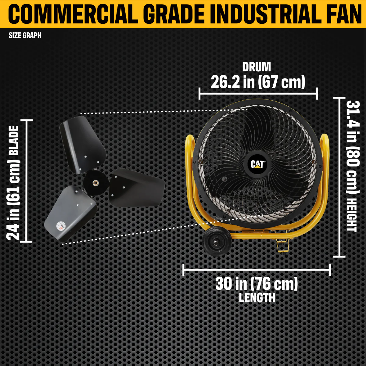 Caterpillar 24-In. High Velocity Industrial Drum Fan