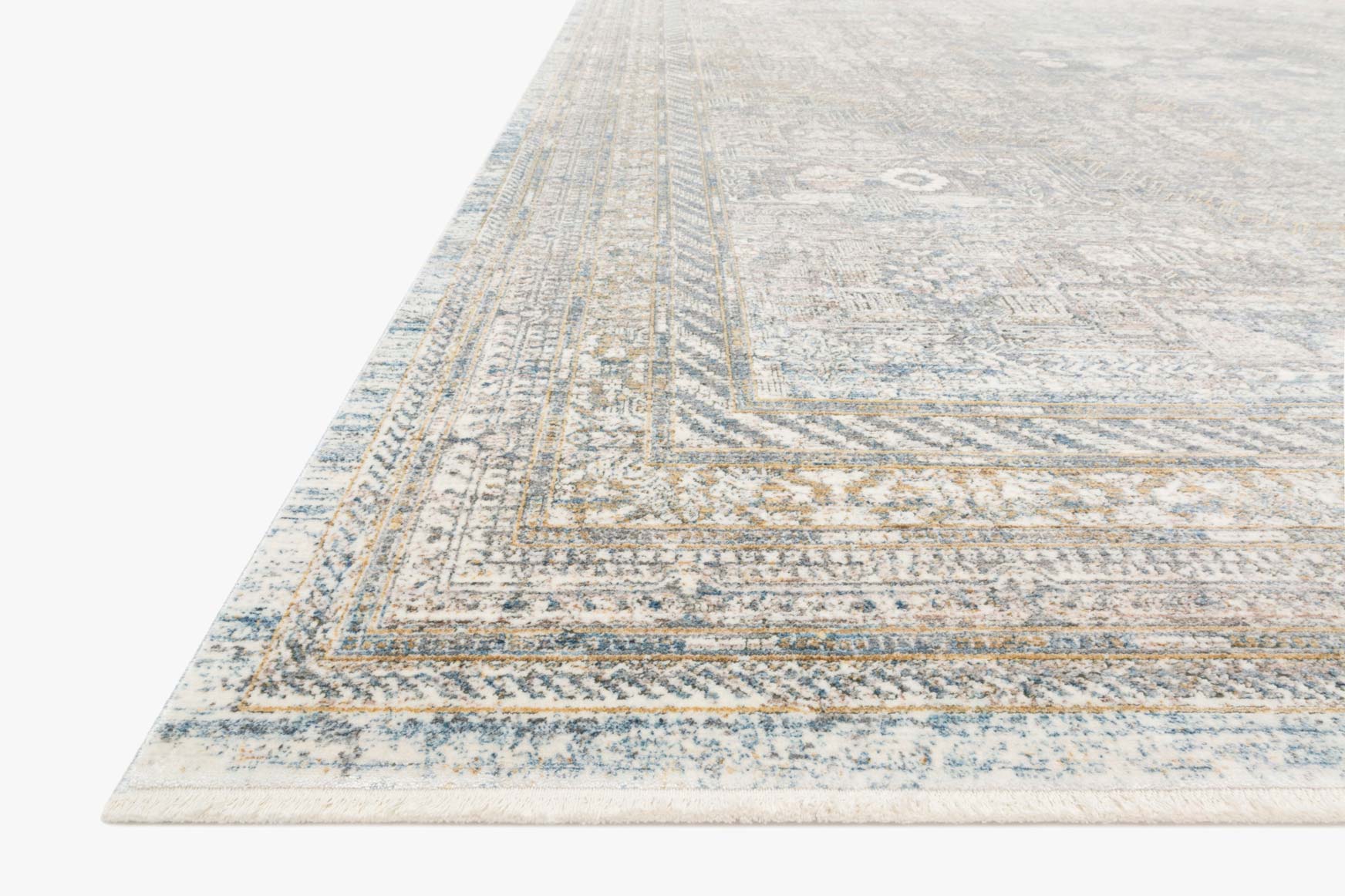 Loloi Gemma Collection - Traditional Power Loomed Rug in Silver (GEM-01)