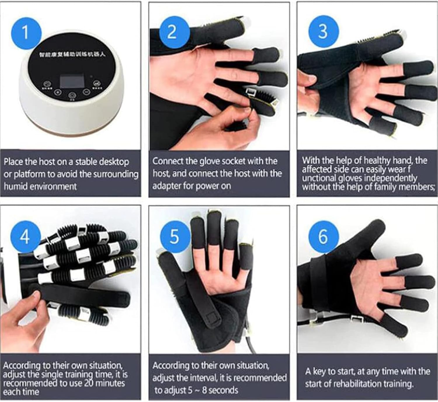 GaRcan Rehabilitation Robot Gloves,with Hand Dysfunction to Independently Carry Out Rehabilitation Training,Improve Blood Circulation,Increase Finger Joint Mobility,Small and Easy to Carry