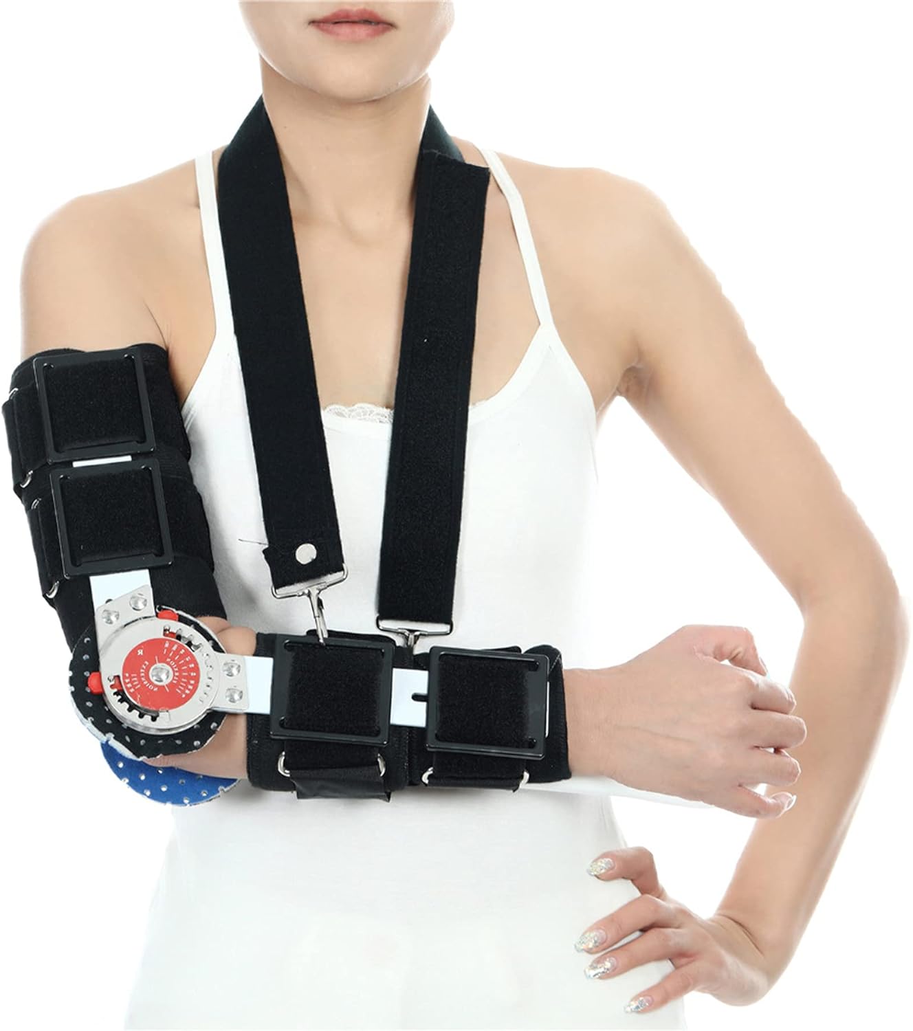 Hinged ROM Elbow Brace Surgery Injury Recovery Pain Relief Adjustable Post Op Elbow Brace Support Post Op Injury Recovery Ligament and Tendon Repairs Stabilizer Splint Arm Injury,Right