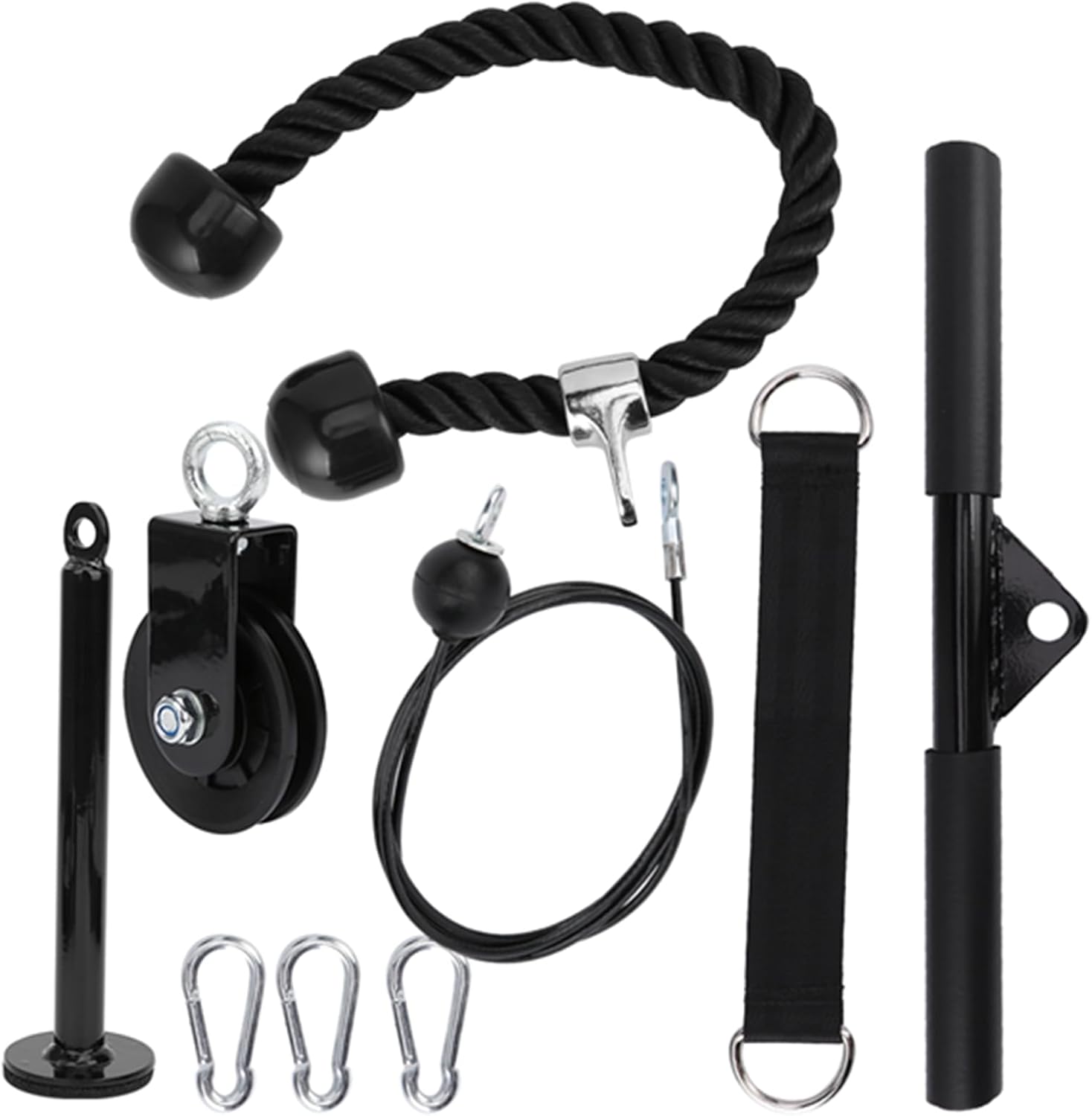 GOTOTOP 9Pcs DIY Fitness Equipment Set, Durable Steel and Nylon Workout Gear for Home Gym, Arm and Forearm Strength Training Equipment, Easy to Use Pulley System for Home and Gym Users