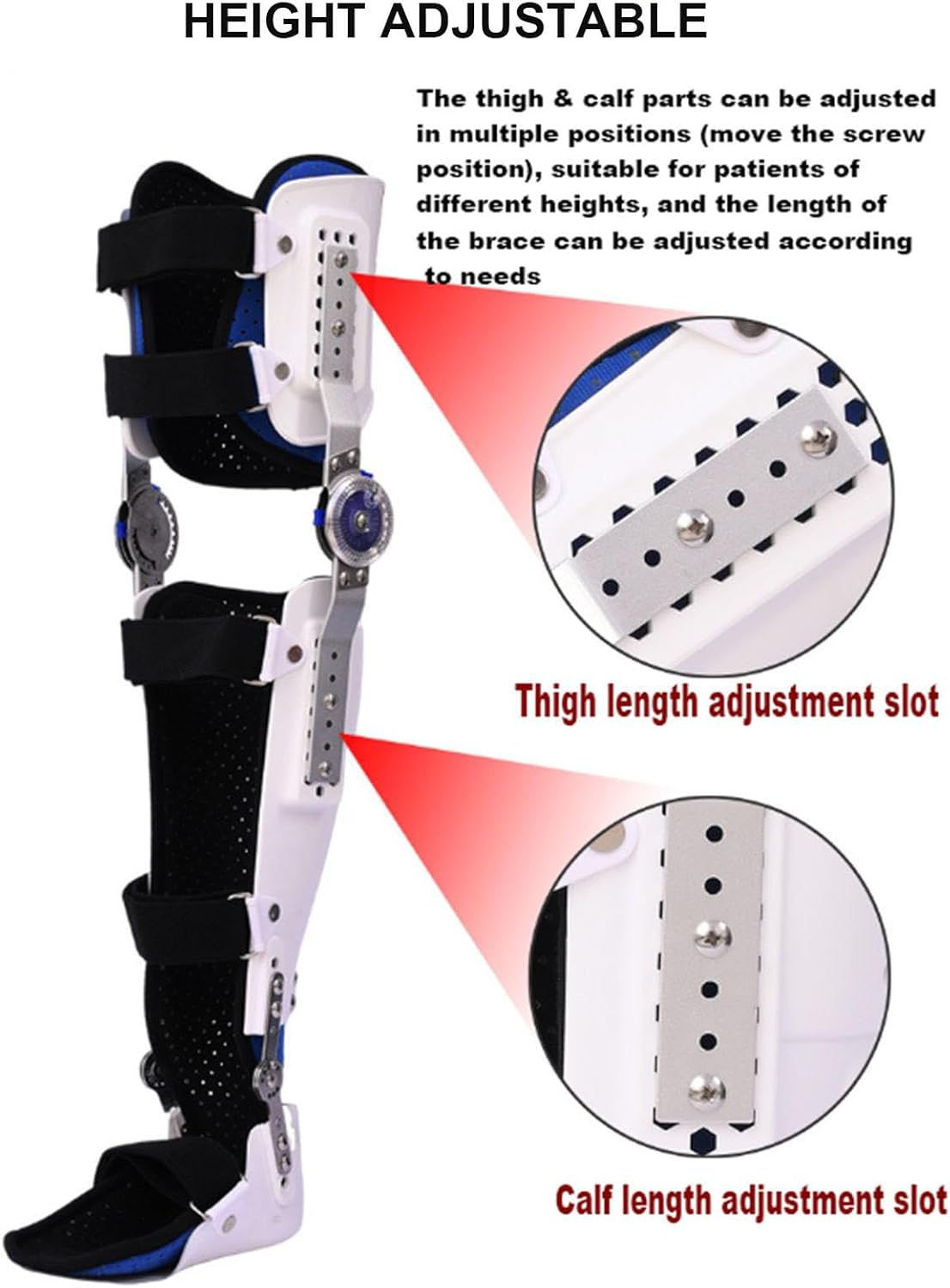 Articulated Hinged Knee Brace, ROM Adjustable Post Op Knee Immobilizer Recovery Support Knee Immobilizer Protector for Men and Women,Left (Right