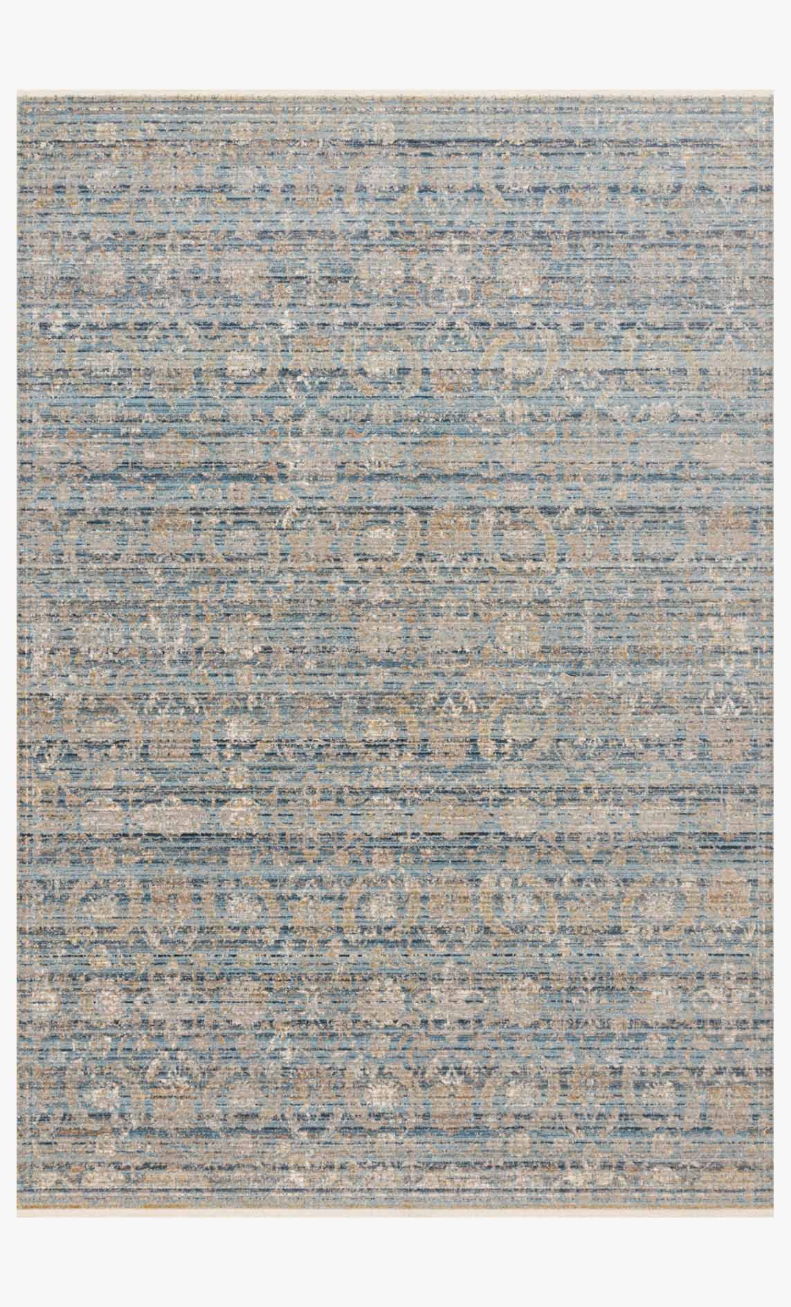 Loloi Claire Collection - Traditional Power Loomed Rug in Ocean & Gold (CLE-03)