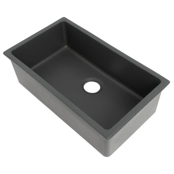 ZLINE 30-Inch Rome Dual Mount Single Bowl Fireclay Kitchen Sink with Bottom Grid in Charcoal (FRC5124-CL-30)