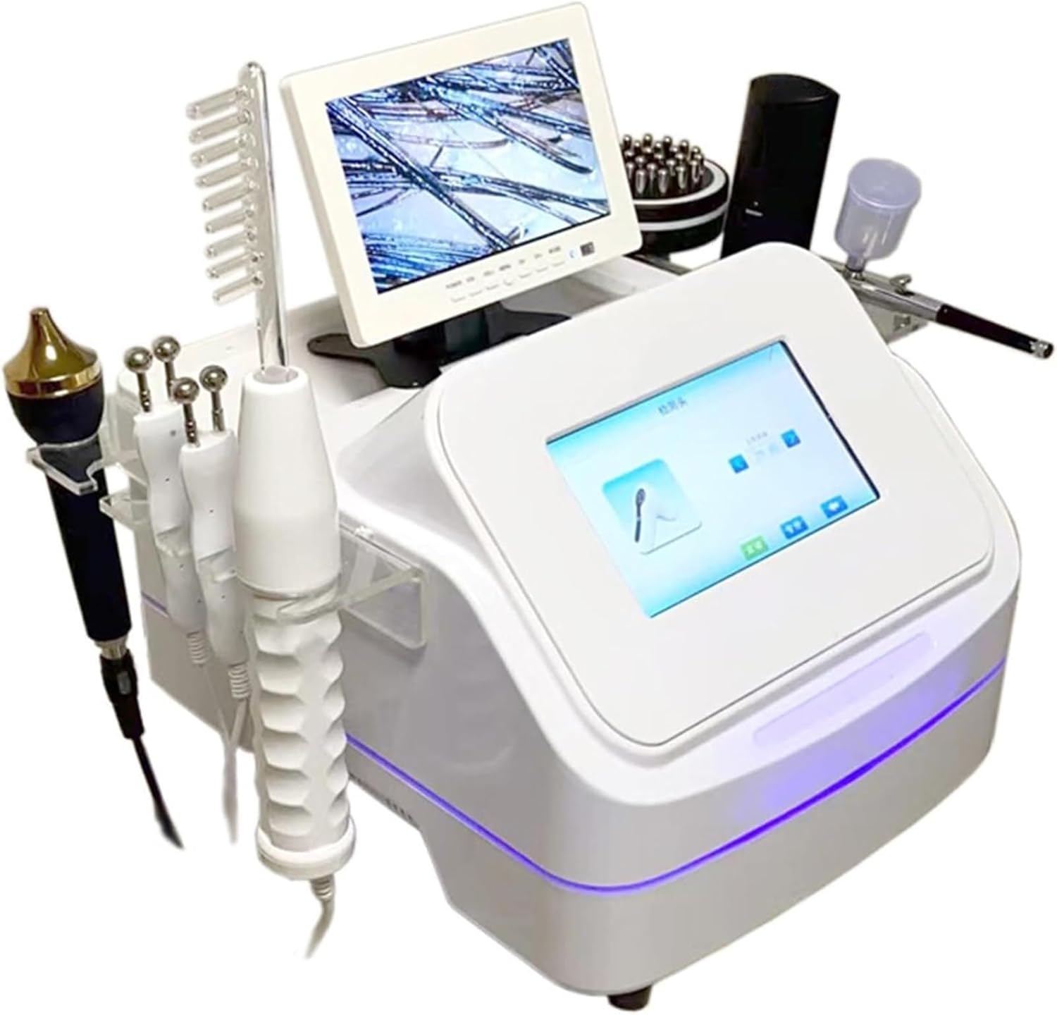 Skin Diagnosis Hair Analyzer, Digital Microscope Scalp Hair Follicle Detector, Freeze Frame Storage, Meridian Dredging and deep Massage, LCD Screen, Suitable for Home use, Salon spa