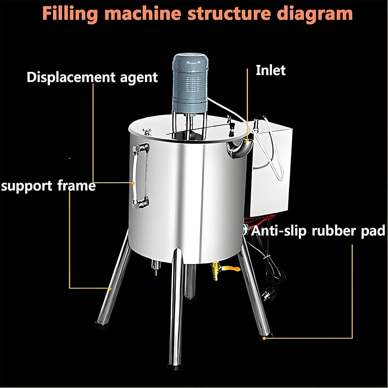 Liquid Paste Filling Machine, 15L/30L Electric Heating Mixing Filling Machine, Cosmetic Mixer Machine, 90-300°C Temperature Control, for Dissolving & Filling Creams & Liquids 15L