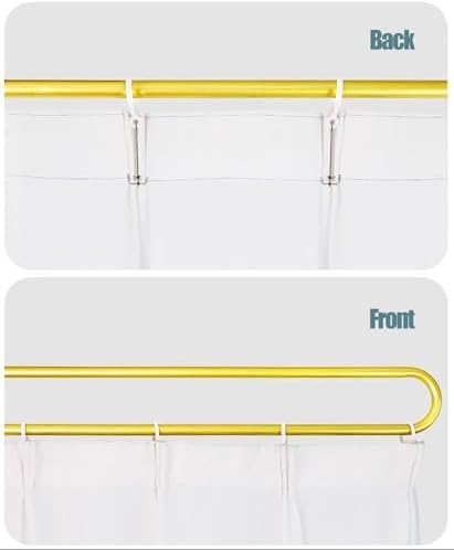 White Room Divider Curtains - U-Shape Privacy Partition with Wall-Mounted Pole for Beauty Salons, Clinics, and Home Use - Hanging Separator Screen (L 200cm/6.5ft)