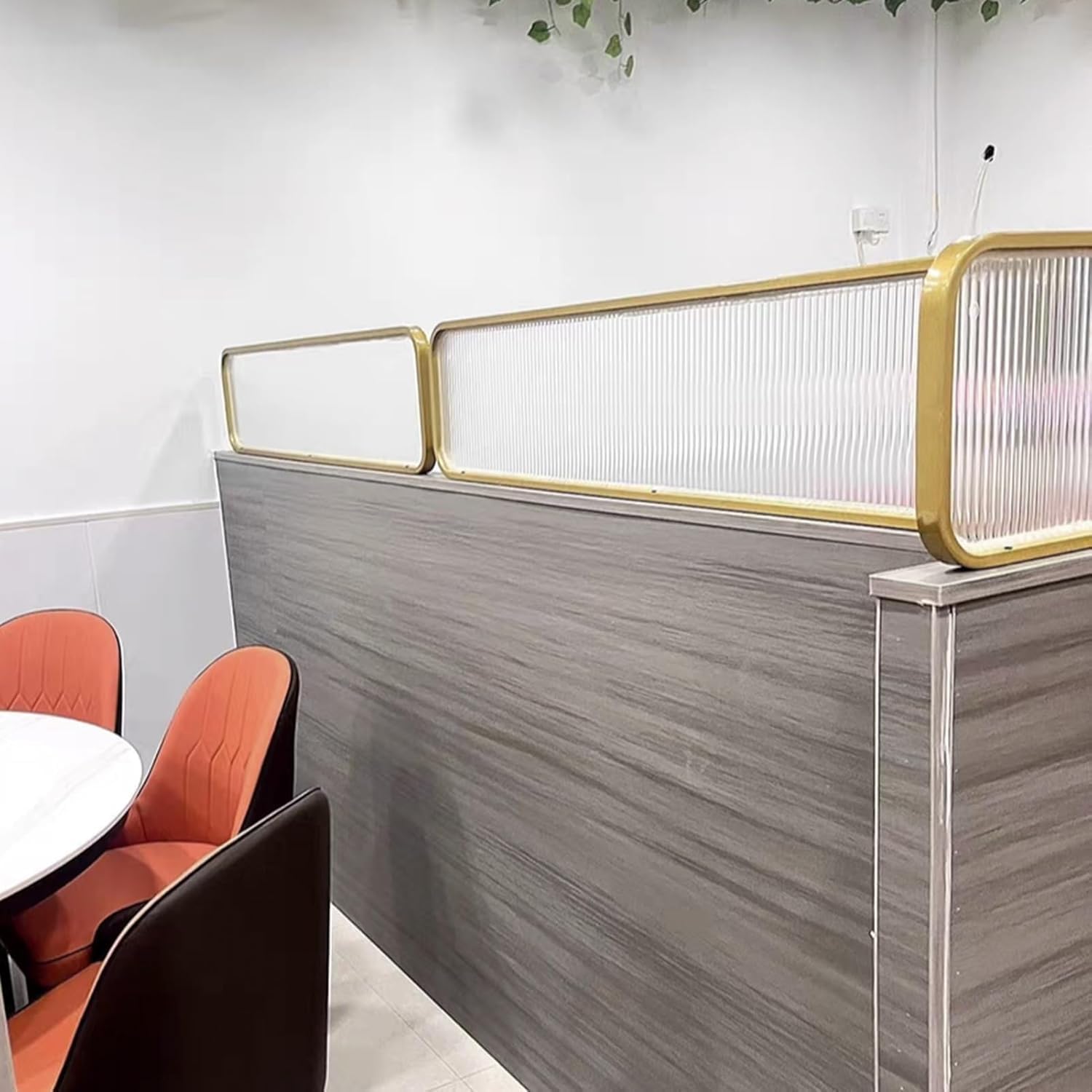 Standing Dining Room Partition Striped Glass Dining Room Screen Partition Office Screen Decorative Partition Dining Room Study Living Room Privacy,Black-30x110c(Gold-30x70cm