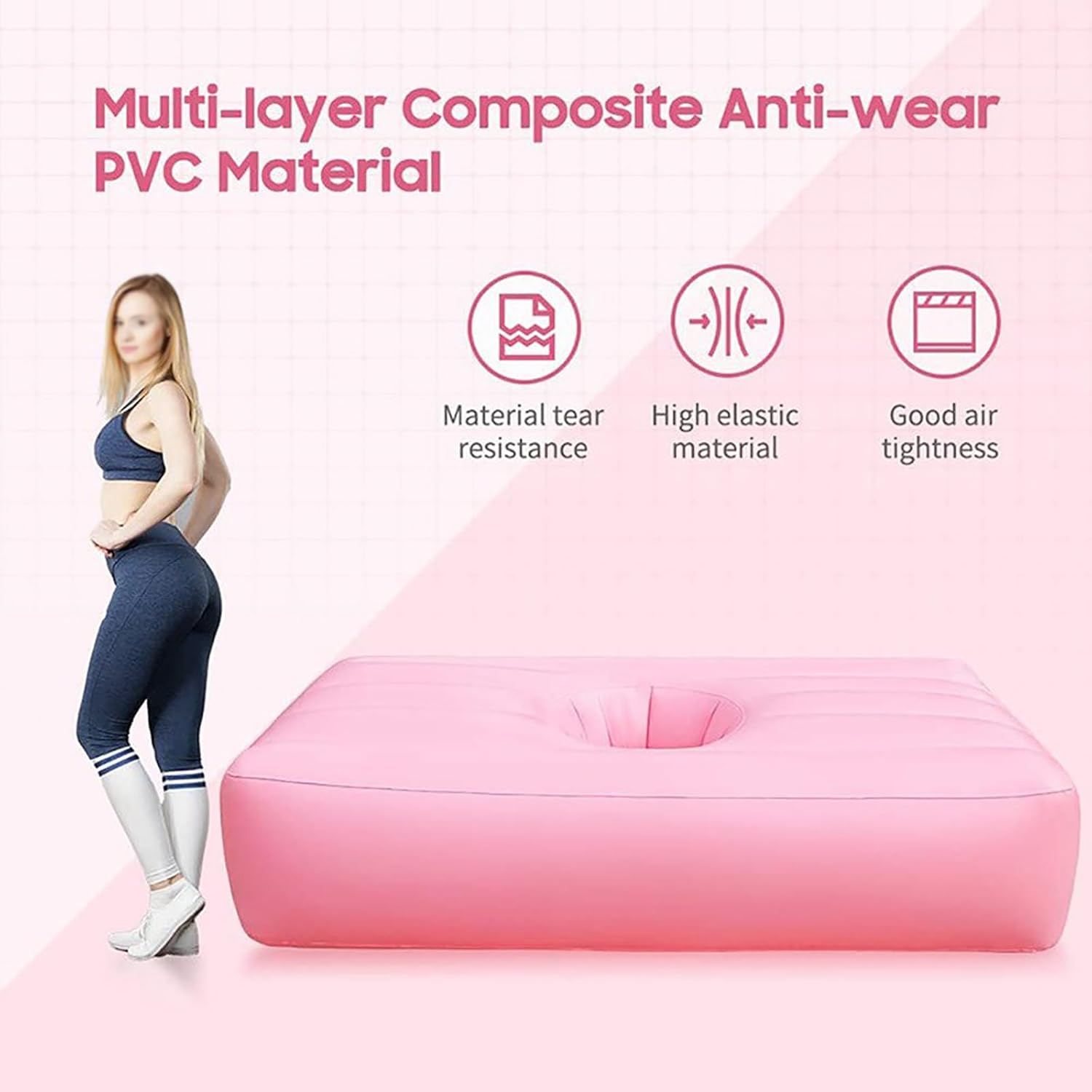 Inflatable BBL Mattress After Surgery, BBL Bed Pillow After Surgery for Butt, Brazilian Butt Lift Recovery Bed with Hole for Sleeping After Butt Surgery Recovery