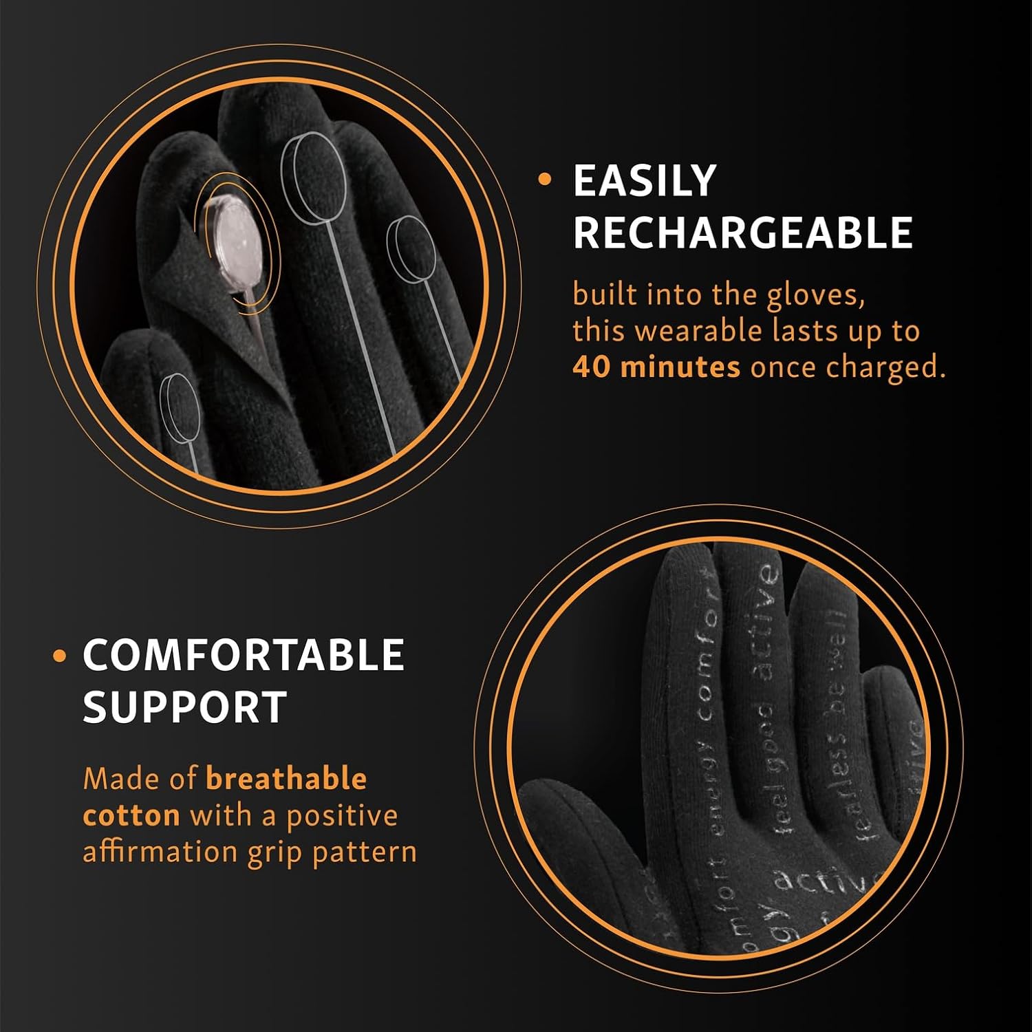 Brownmed Intellinetix Therapy Gloves - Compression Hand Gloves for Pain Relief - Wearable Vibration Therapy Massager - Medium