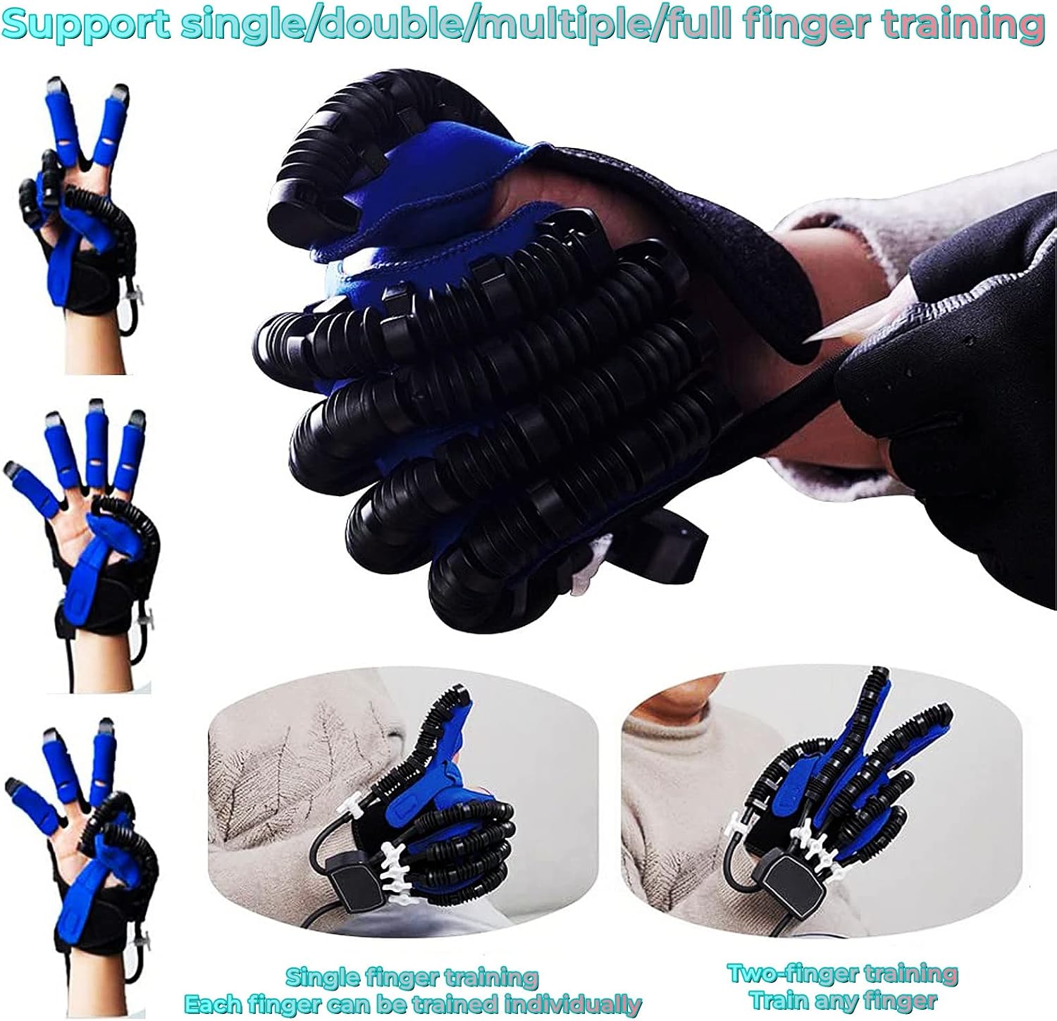 Finger and Hand Function Robotic Rehabilitation Robot Gloves for Patients with Arthritis or Stroke Hemiplegia Recovery Exercise Equipment(Size:S Code,Color:Both Hand)