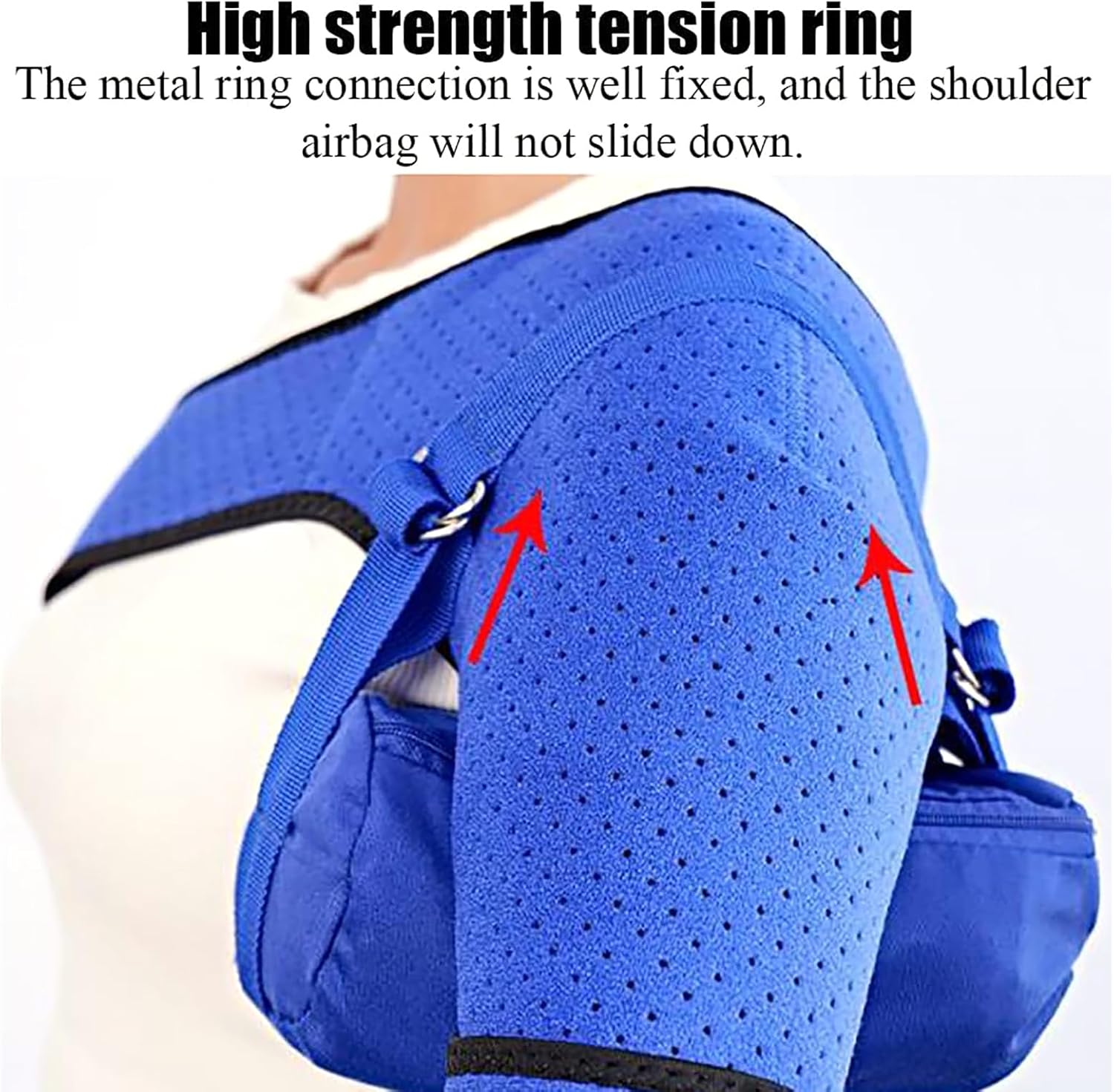 Shoulder Compression Wrap, Shoulder Brace, Shoulder Brace Strap with Removable Airbag, 3 Adjustable Pull Straps and User Friendly Breathable Fabric, for Dislocation, Chro,Grey