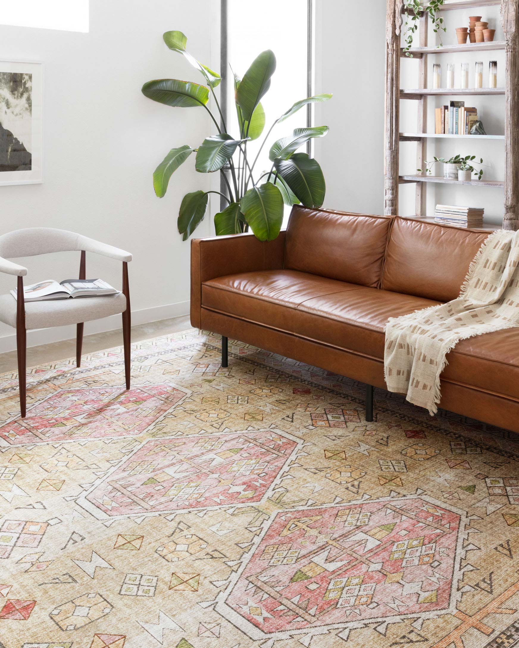 Loloi II Skye Collection - Traditional Power Loomed Rug in Gold & Blush (SKY-04)