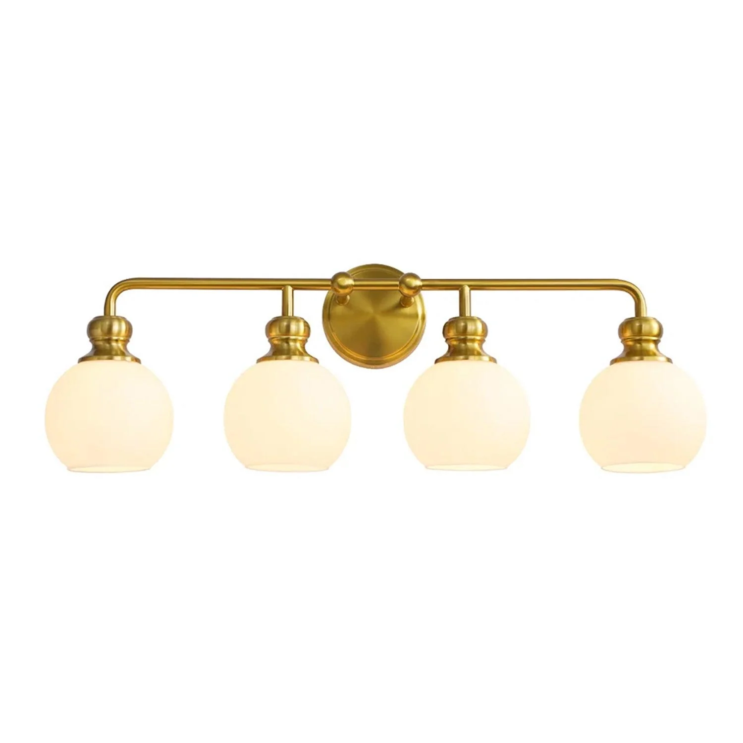 Parrot Uncle Irvine Gold Modern Frosted Glass 4-Light Vanity Light (3056-4G-WH)