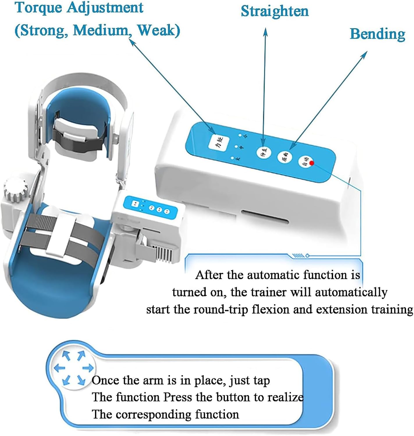 2024 2in1 Elbow Joint Rehabilitation Trainer, Bend 150°Straighten -15°, Elbow Joint Stretching Rehabilitation,for After Arm Fracture and Hemiplegia