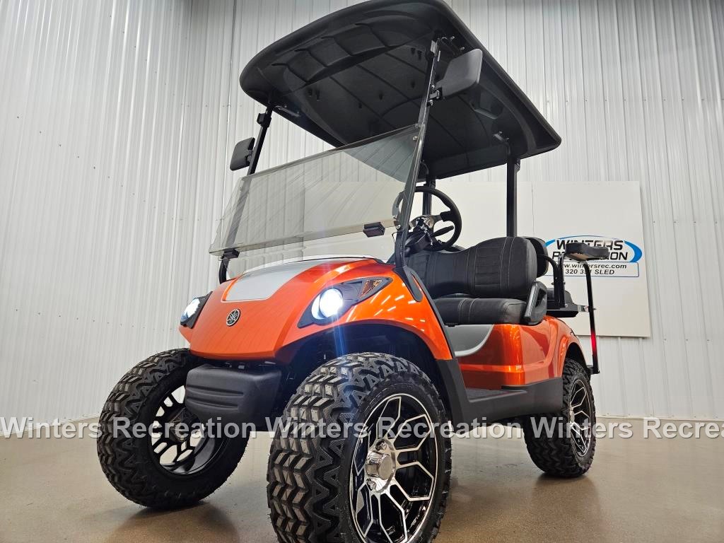 2016 Yamaha Drive Electric STREET READY Golf Cart, Vulcan Orange Kandi & Razor Silver