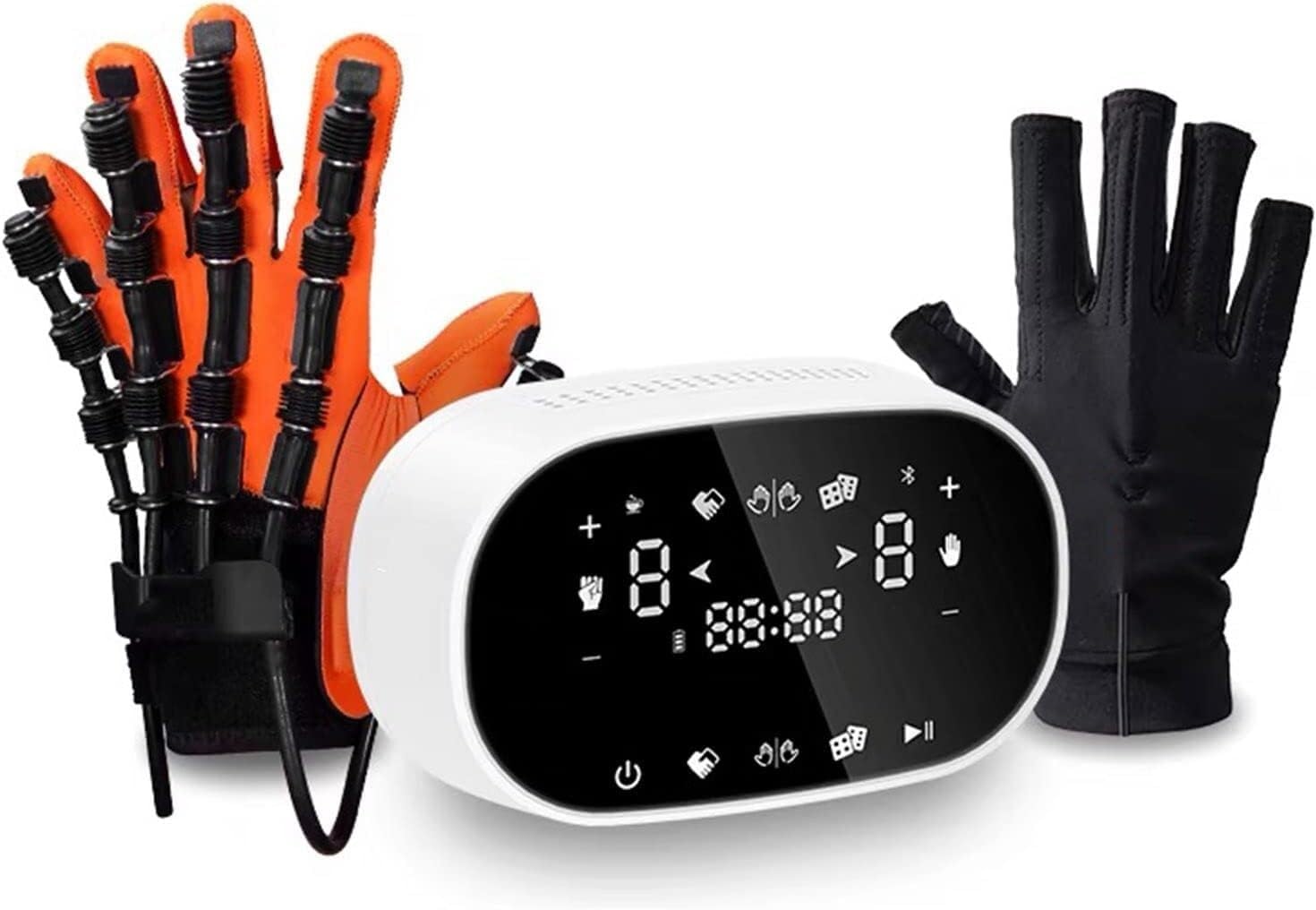 Rehabilitation Robot Gloves for Stroke Hemiplegia Finger Wrist Training Equipment with Hand Dysfunction Finger Straightening Brace Guard Protector for Patients (Color : Left, Size : Small)