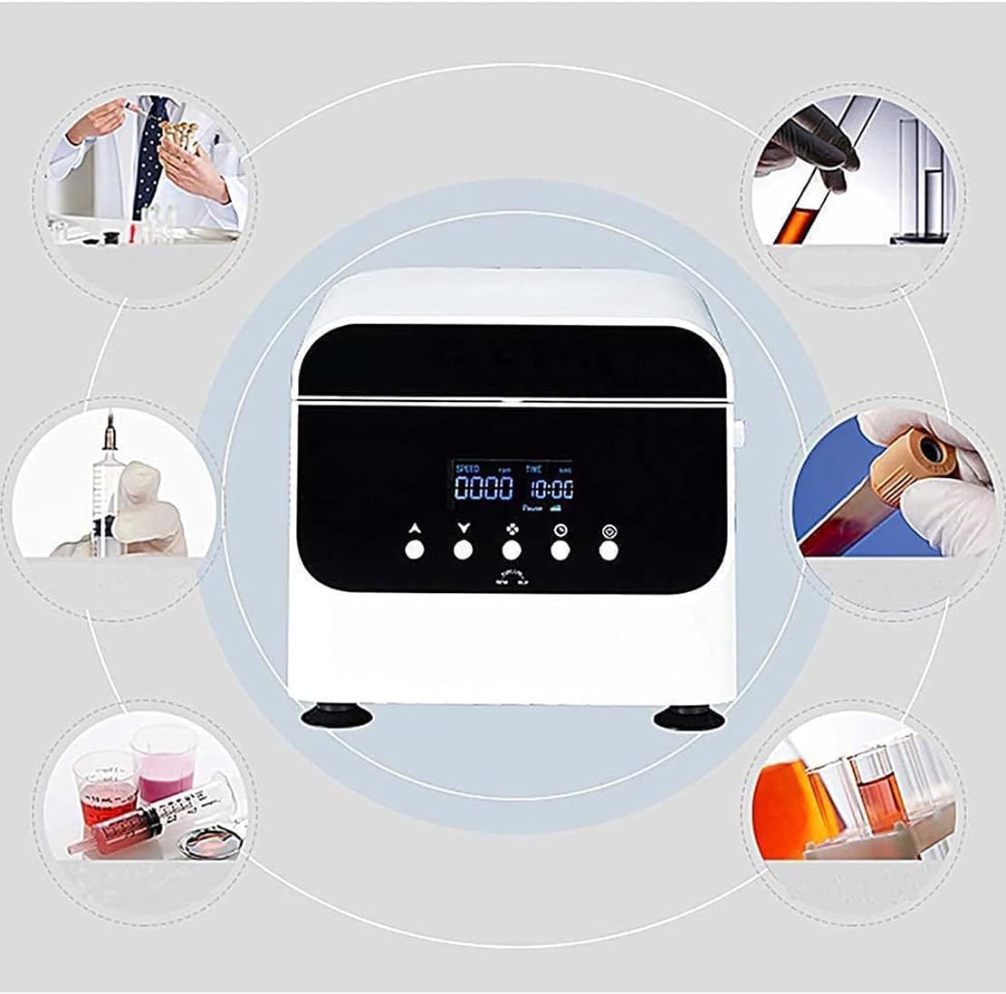 Lab Benchtop Centrifuge Machine with LCD Screen, 4000rpm Low Speed Centrifuge with Speed and Time Display, PRP PRF Use for Vacutainer&Centrifuge Tubes,50ml*6