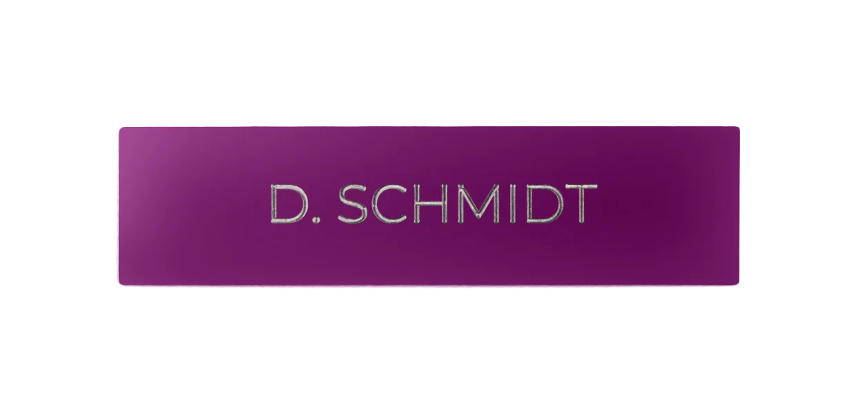 DoorBird Nameplate for One Call Button D21X  in Traffic Purple, RAL 4006 - Individual Engraving, RAL 4006