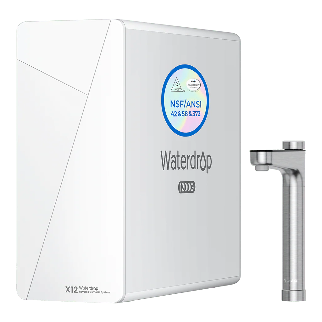 Waterdrop Basic Tankless RO Water Filter, NSF/ANSI 42 & 58 & 372 Certified, 1200 GPD Undersink Reverse Osmosis System, 10-Stage Filtration RO Water Filtration System, 3:1 Pure to Drain, BPA Free (WD-X12-WCS)