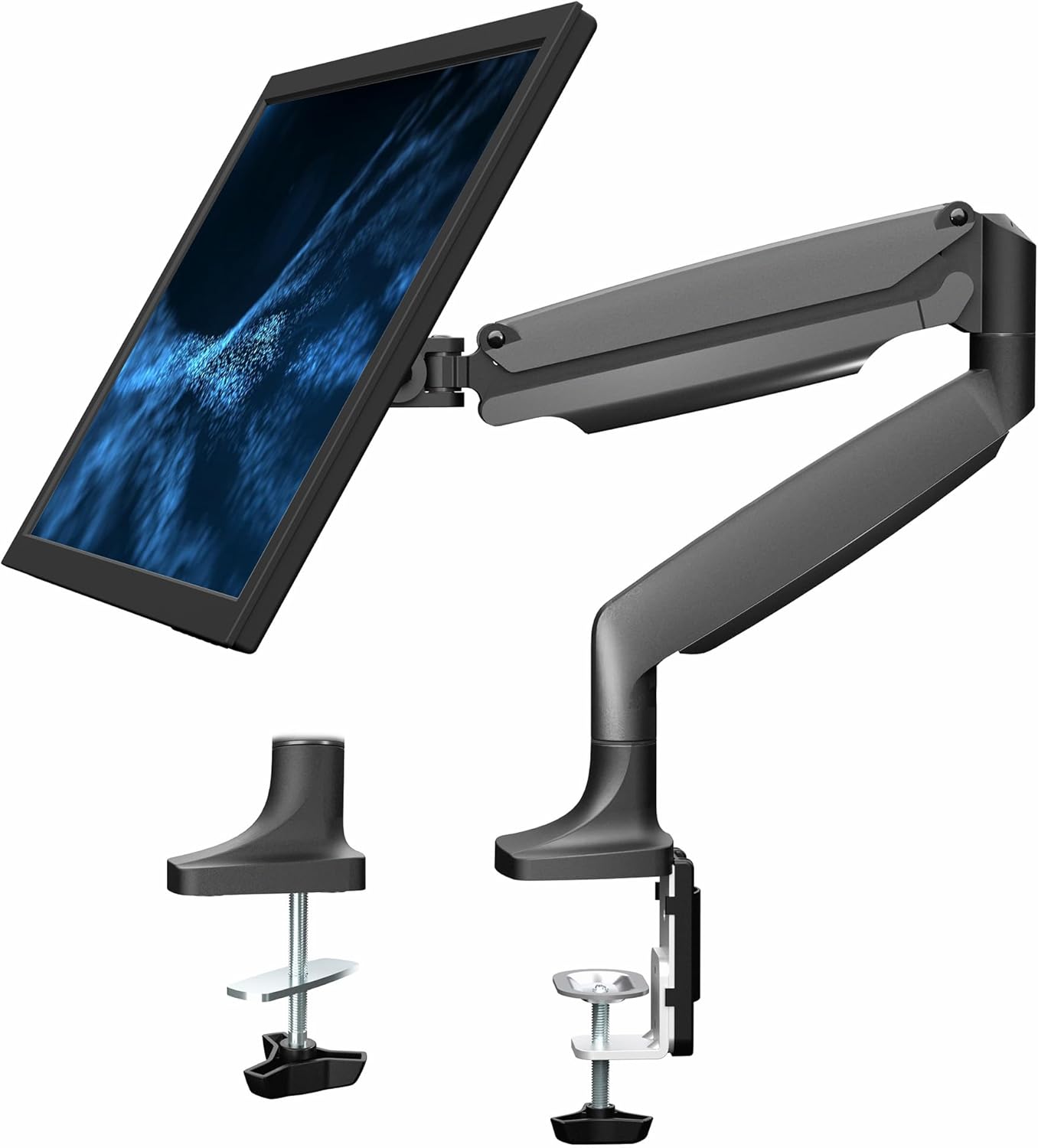 VIVO Premium Aluminum Height Adjustable Single Monitor Articulating Desk Mount Stand w/Gas Spring Arm Fits up to 32
