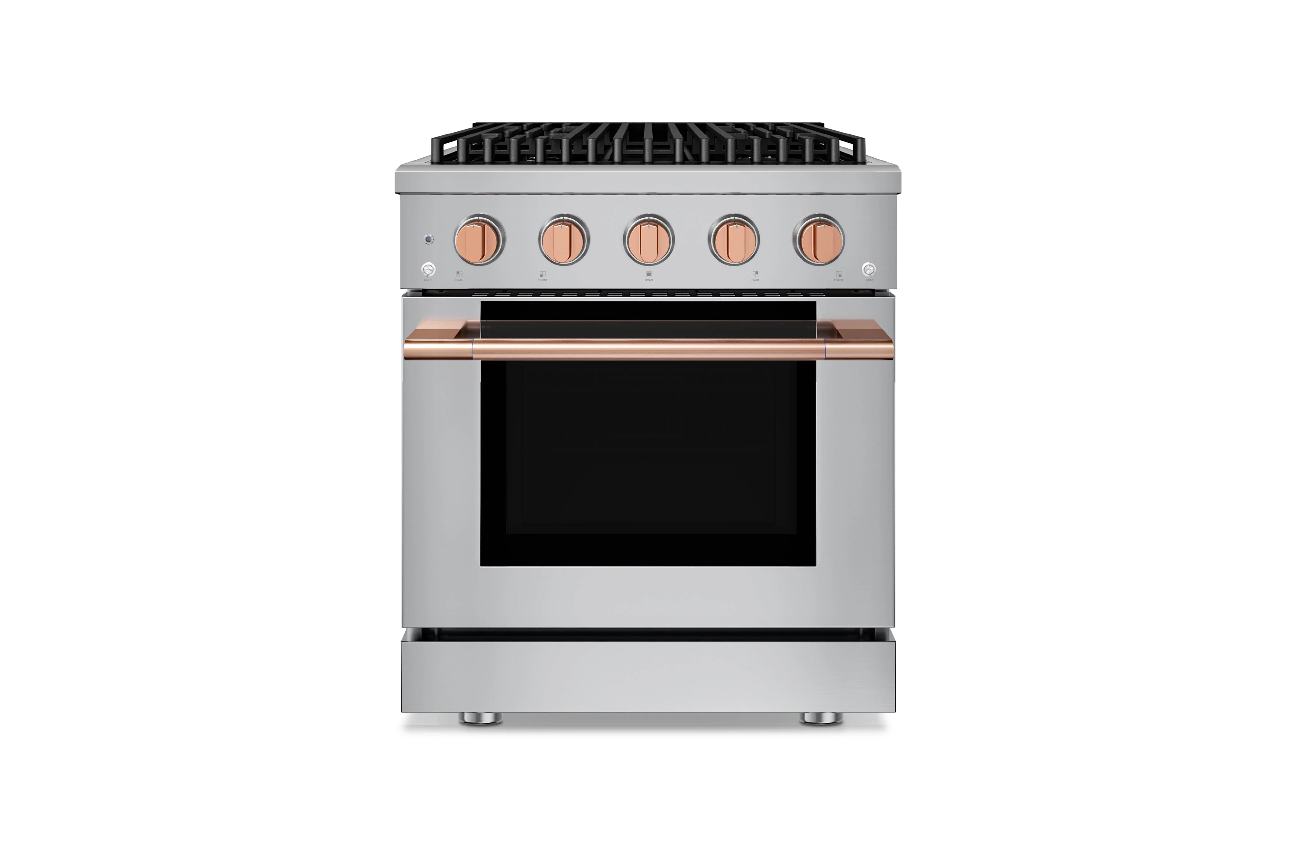 Hauslane HausPro Series 30-Inch Gas or Dual Fuel Range with 4 Burners and Convection Oven in Stainless Steel