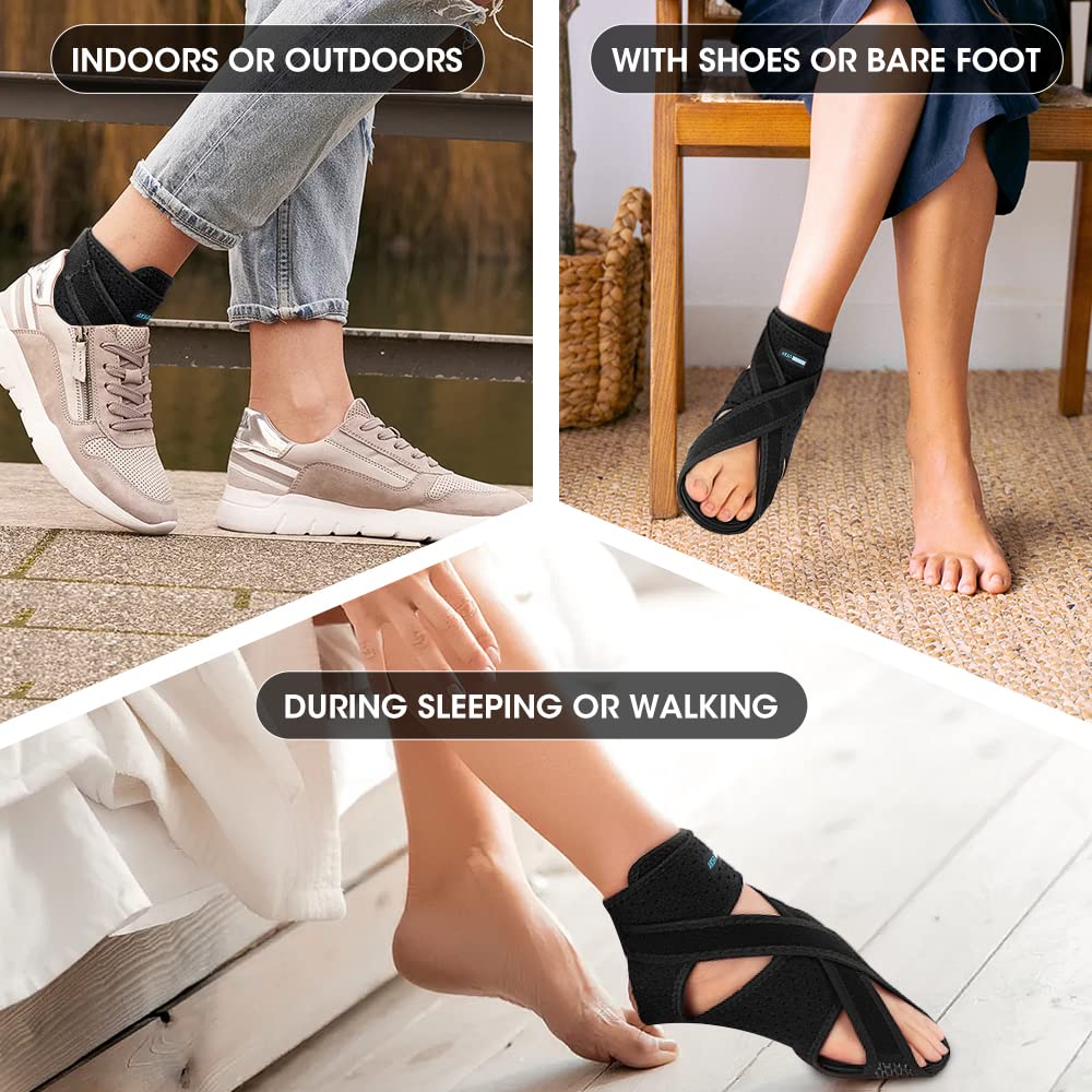 AKSO MEDICOS Thumb Brace Gery Bundle With AFO Foot Drop Brace, Black