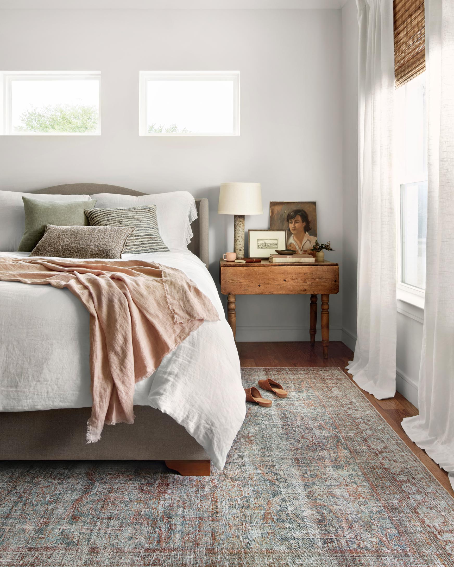 Chris Loves Julia x Loloi Jules Collection - Traditional Power Loomed Rug in Lagoon & Brick (JUL-05)