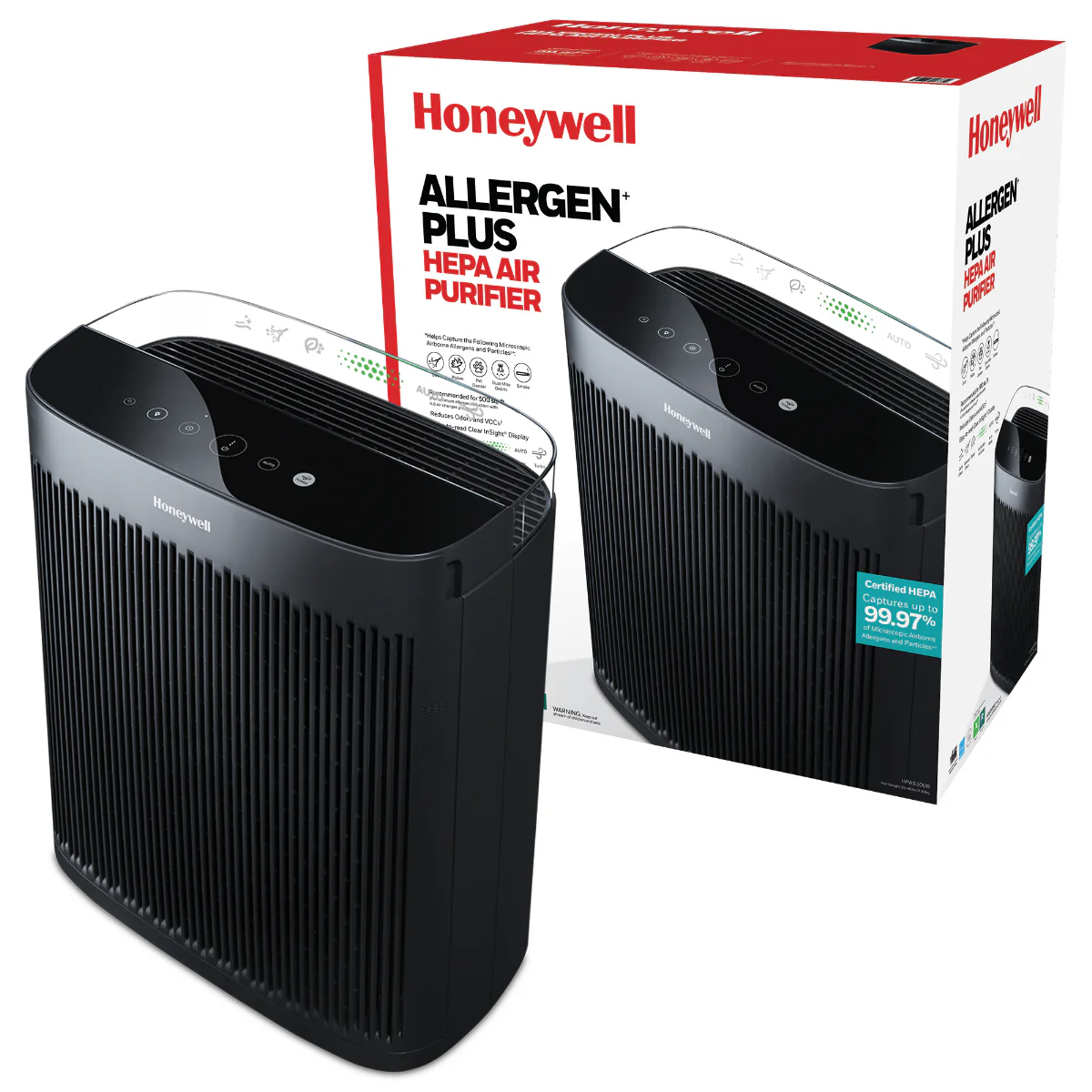 Honeywell HPA5300B Allergen+ True HEPA Air Purifier for Smoke, Pollen, and Dust