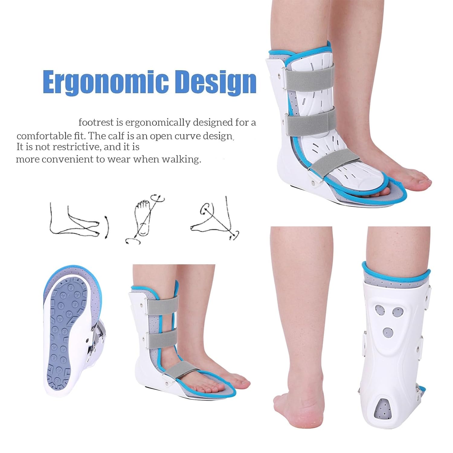 Plantar brace night splint foot stretcher Sleeping Stretch Boot Adjustable for Fractures, Sprains & Post-Operative Recovery Fascia Tendon and Calf Stretching Heel and Bone Spur(A,Large)